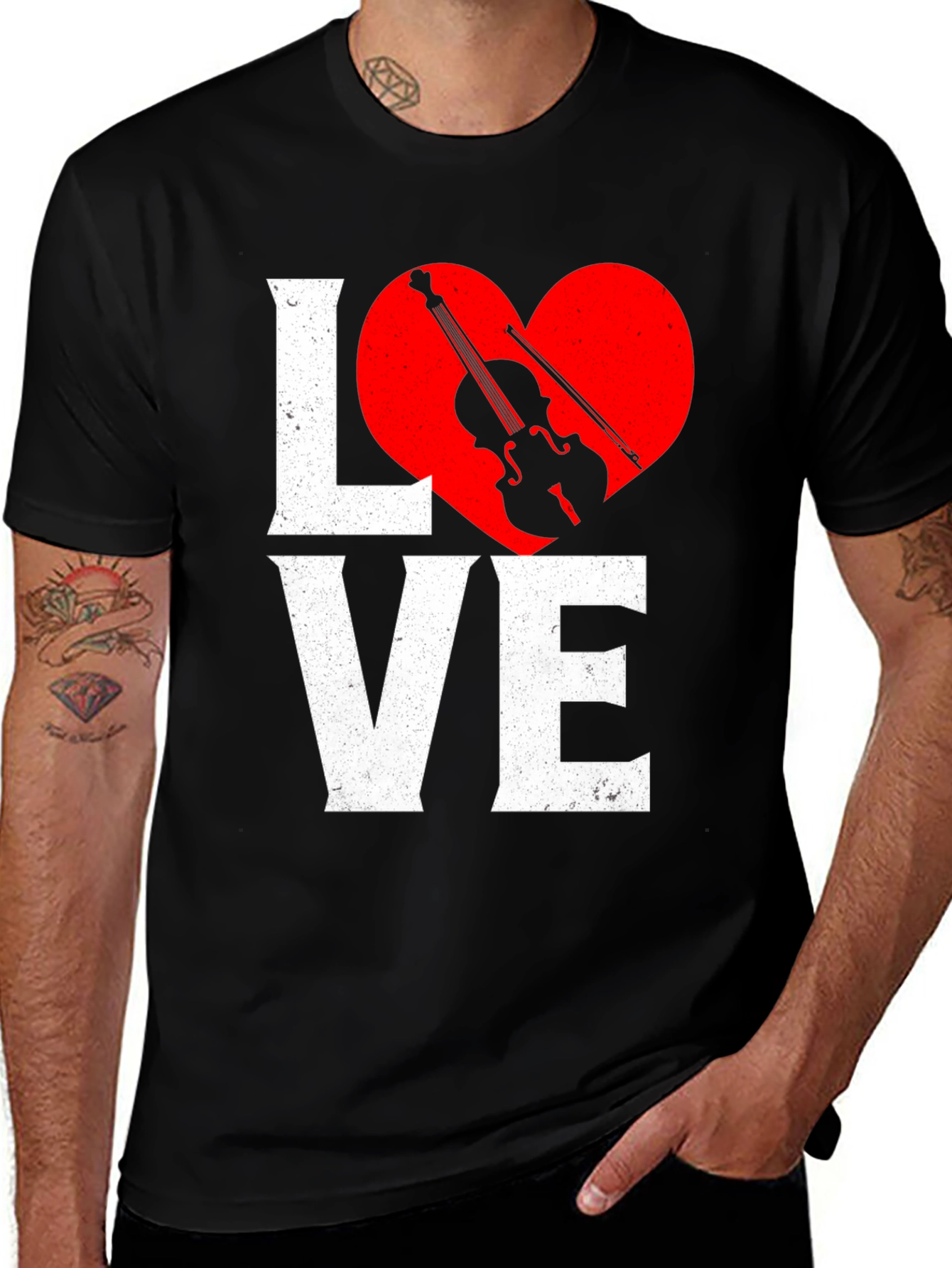 Variant 10 of Love Violin T-Shirt - Music Heart Tee
