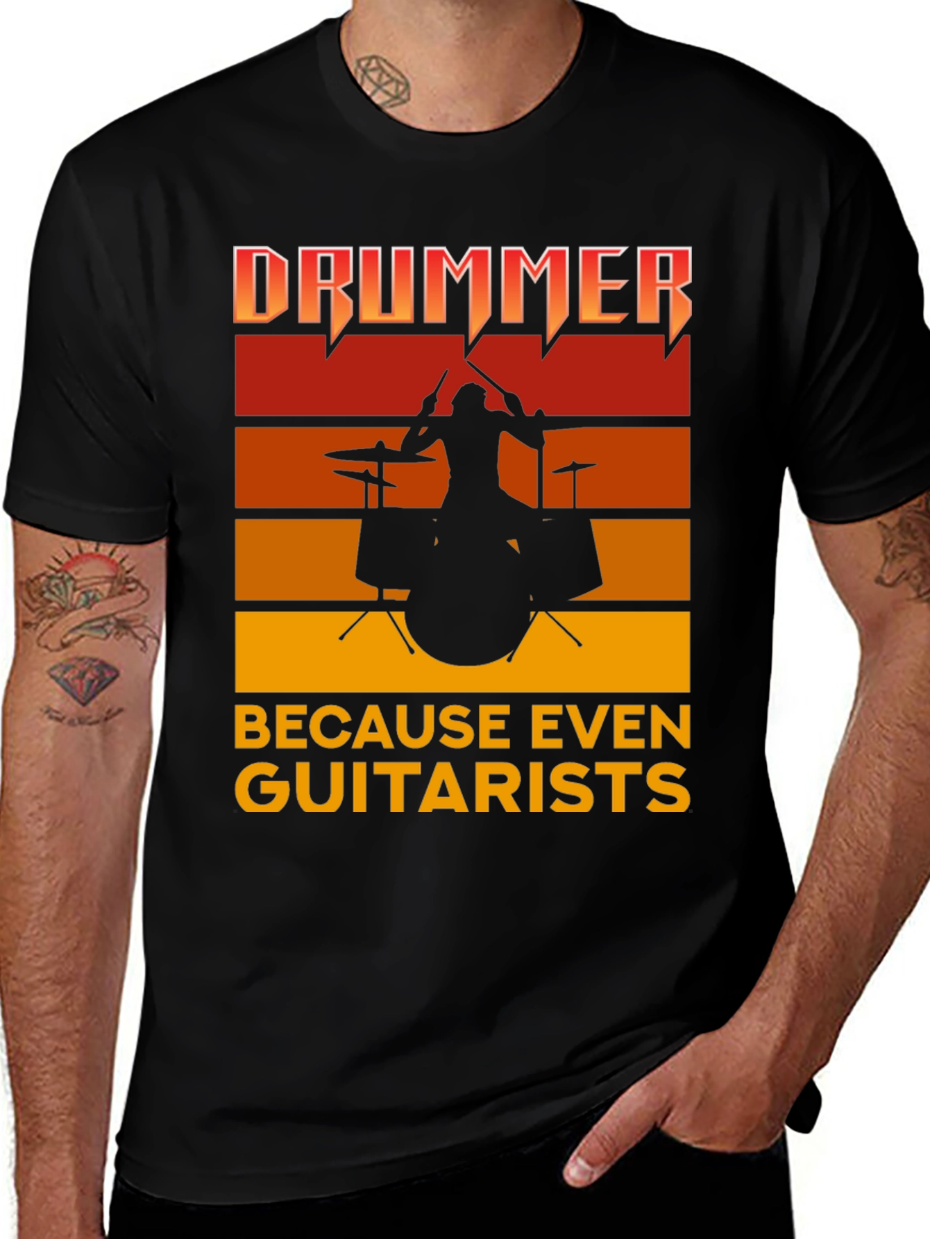 Variant 10 of Drummer Because Even Guitarists Funny Band T-Shirt