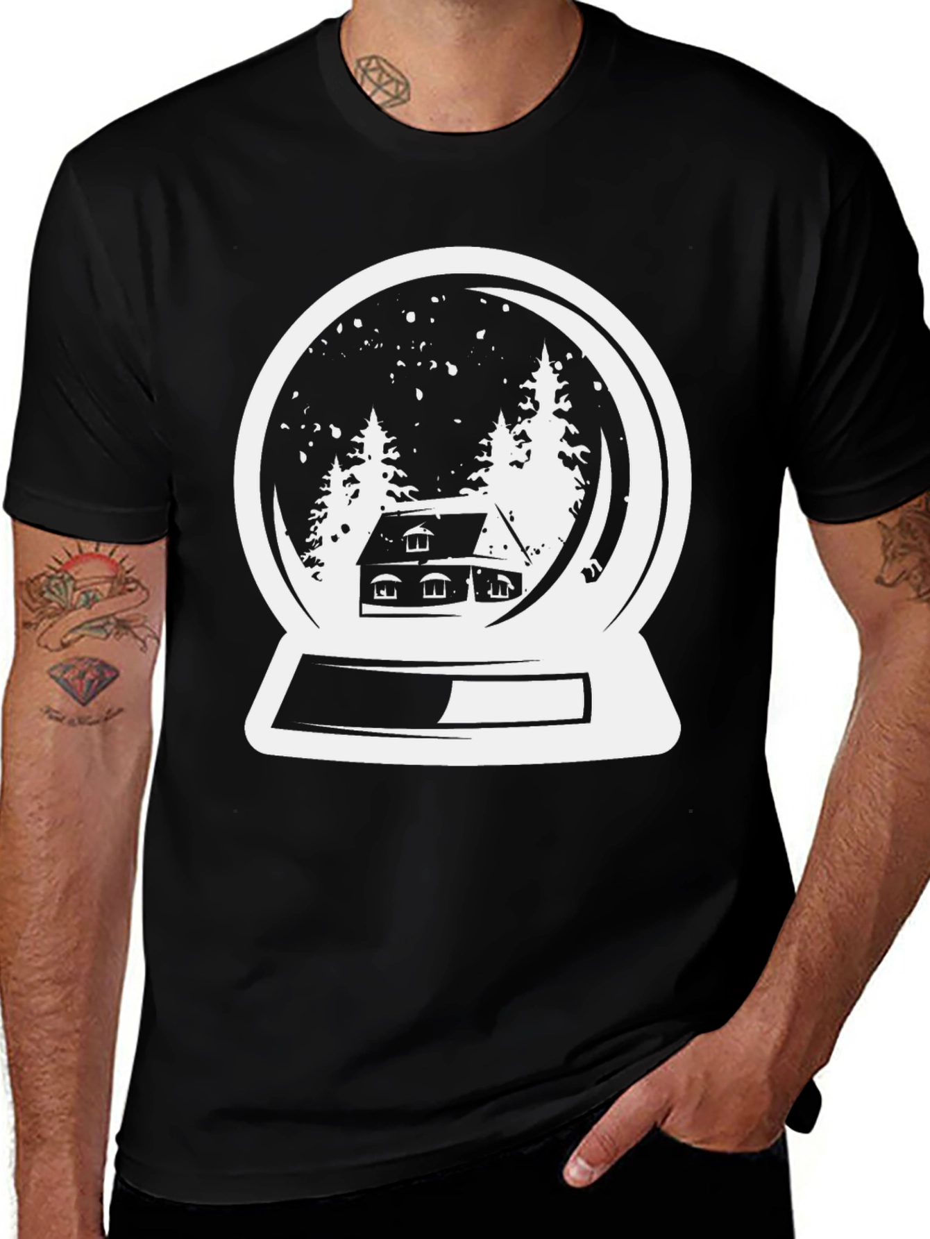 Variant 16 of Winter Snow Globe Cabin Tee
