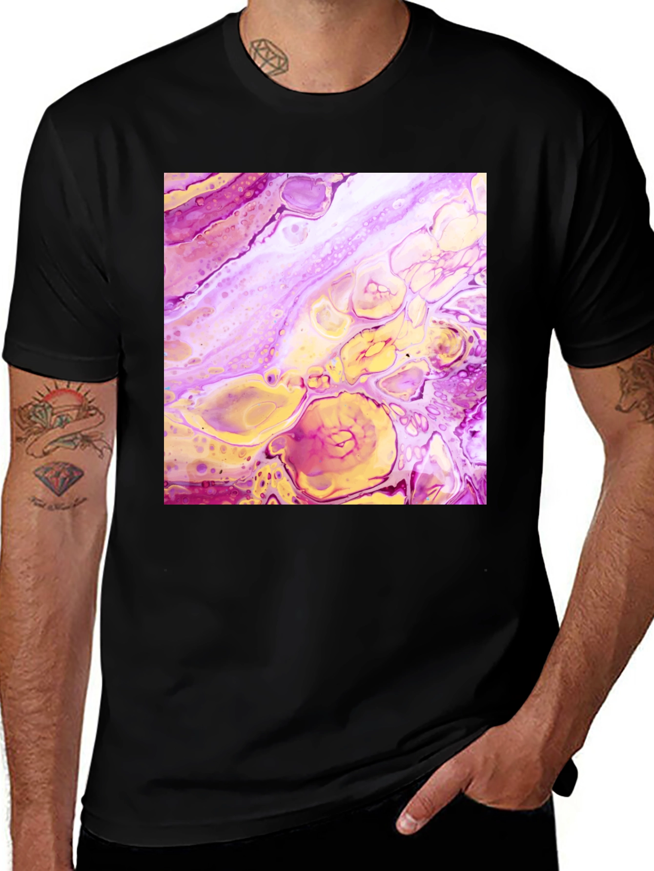 Variant 20 of Abstract Art T-Shirt - Fluid Acrylic Pour Design