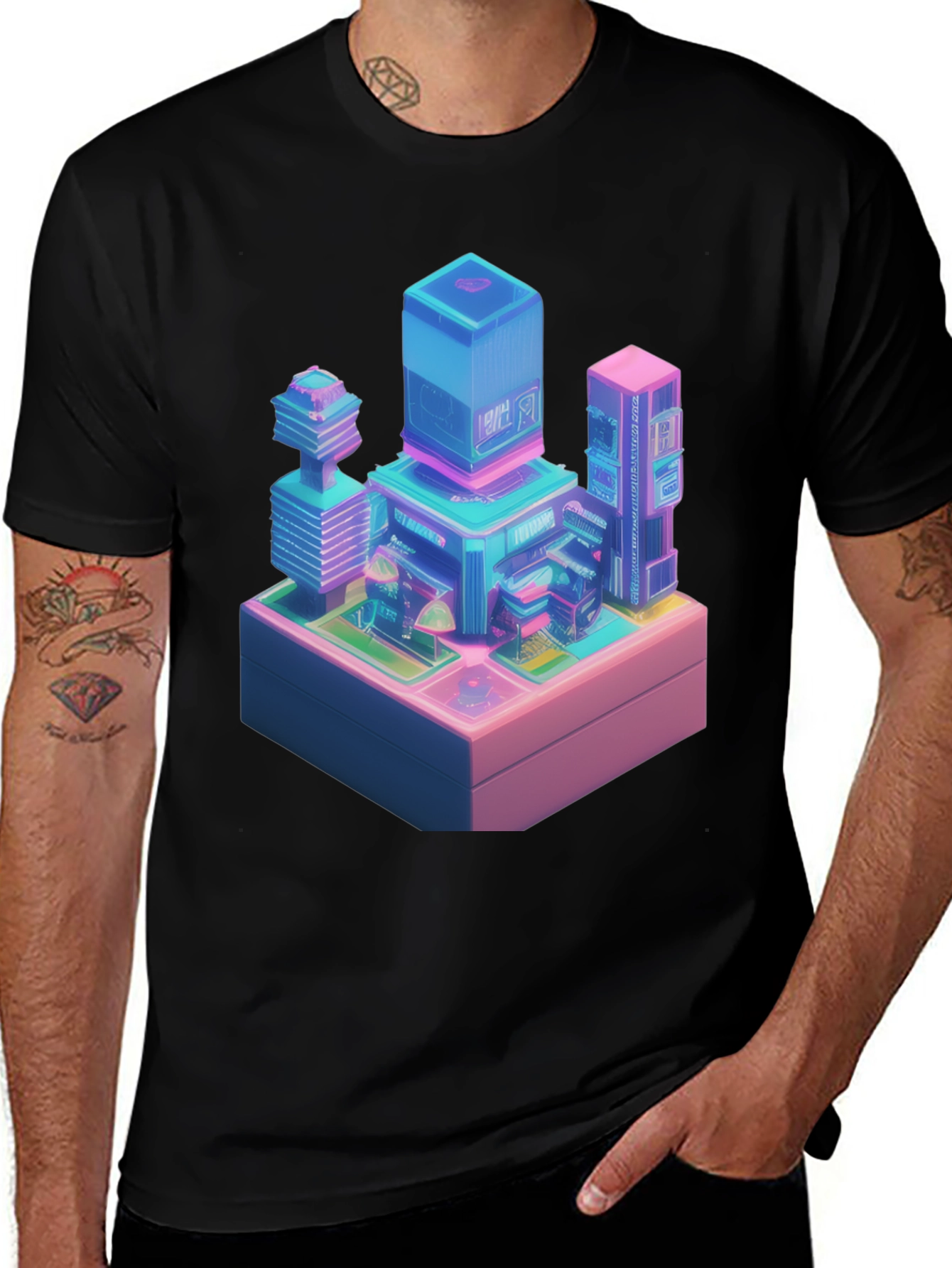 Variant 27 of Isometric Cityscape T-Shirt