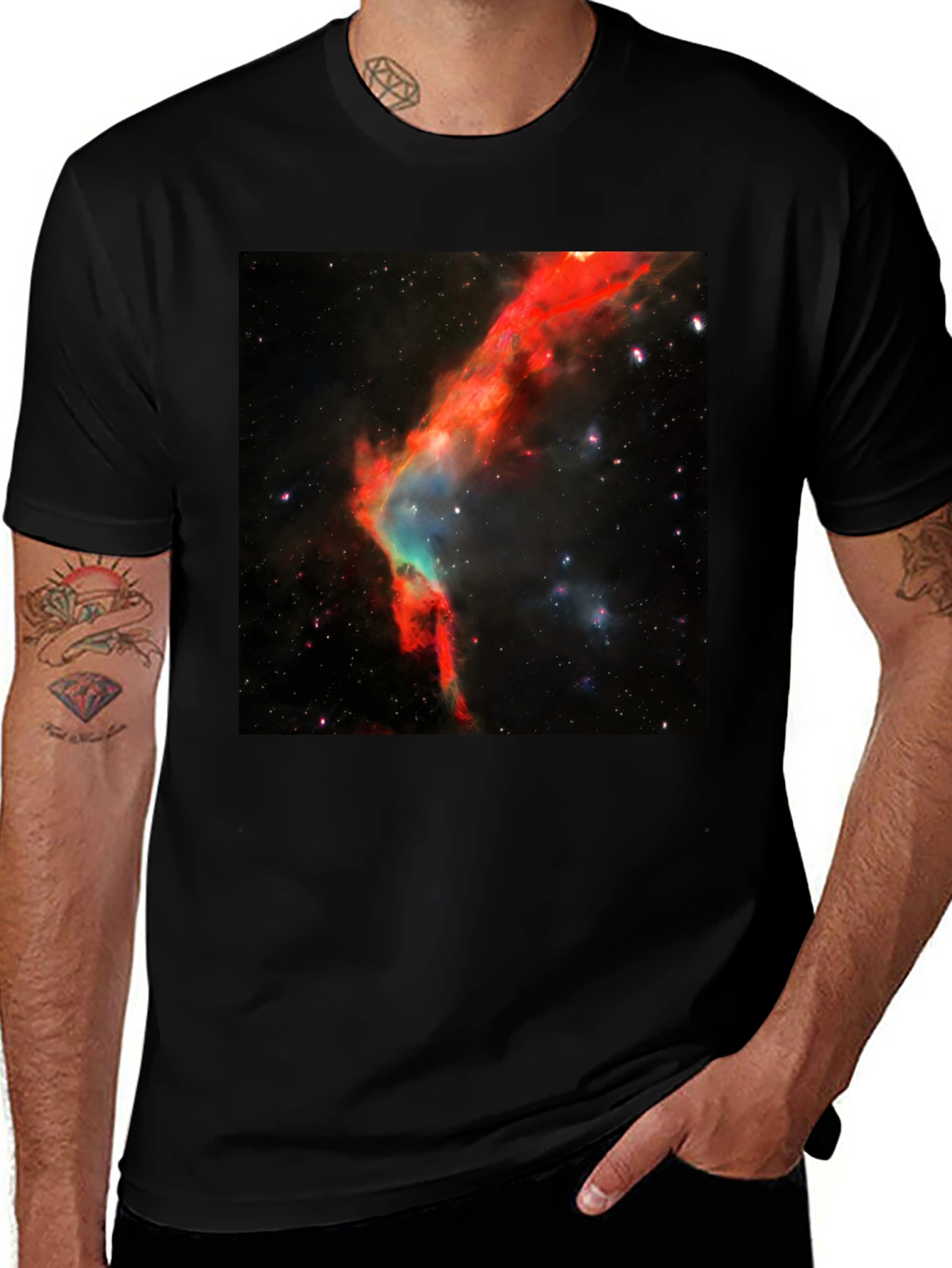 Variant 20 of Nebula Print Black T-Shirt