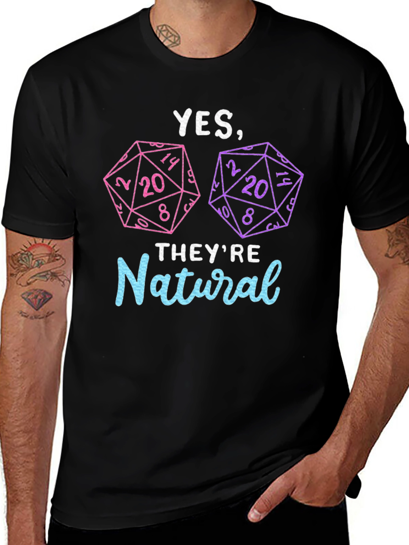 Variant 4 of Natural 20 Dice T-Shirt | Dungeons and Dragons
