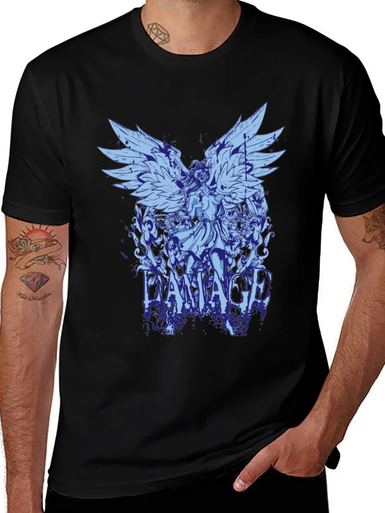 Variant 18 of Damaged Angel Wings Graphic Print T-Shirt