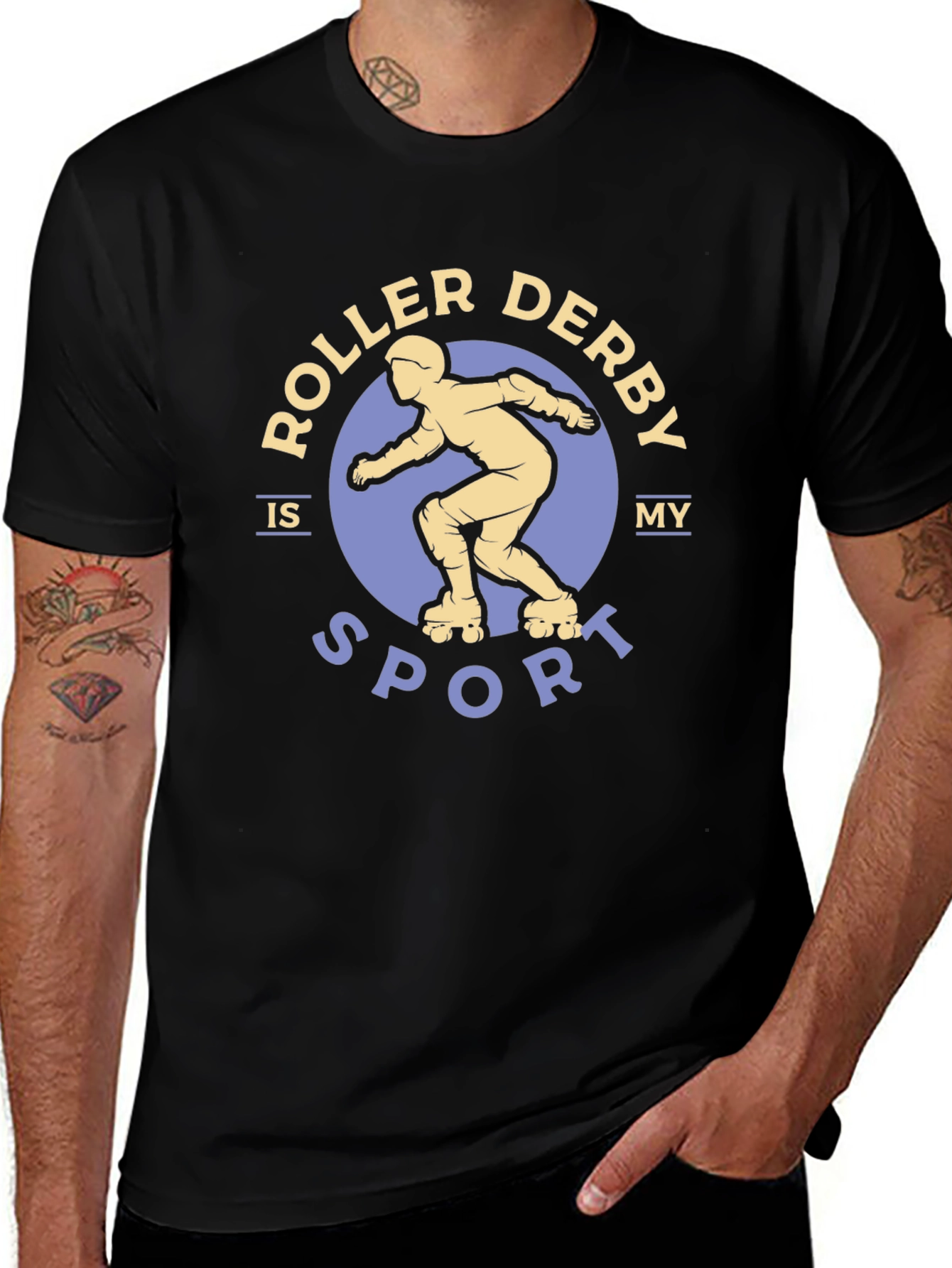 Roller Derby Sport T-Shirt - Black Cotton Tee