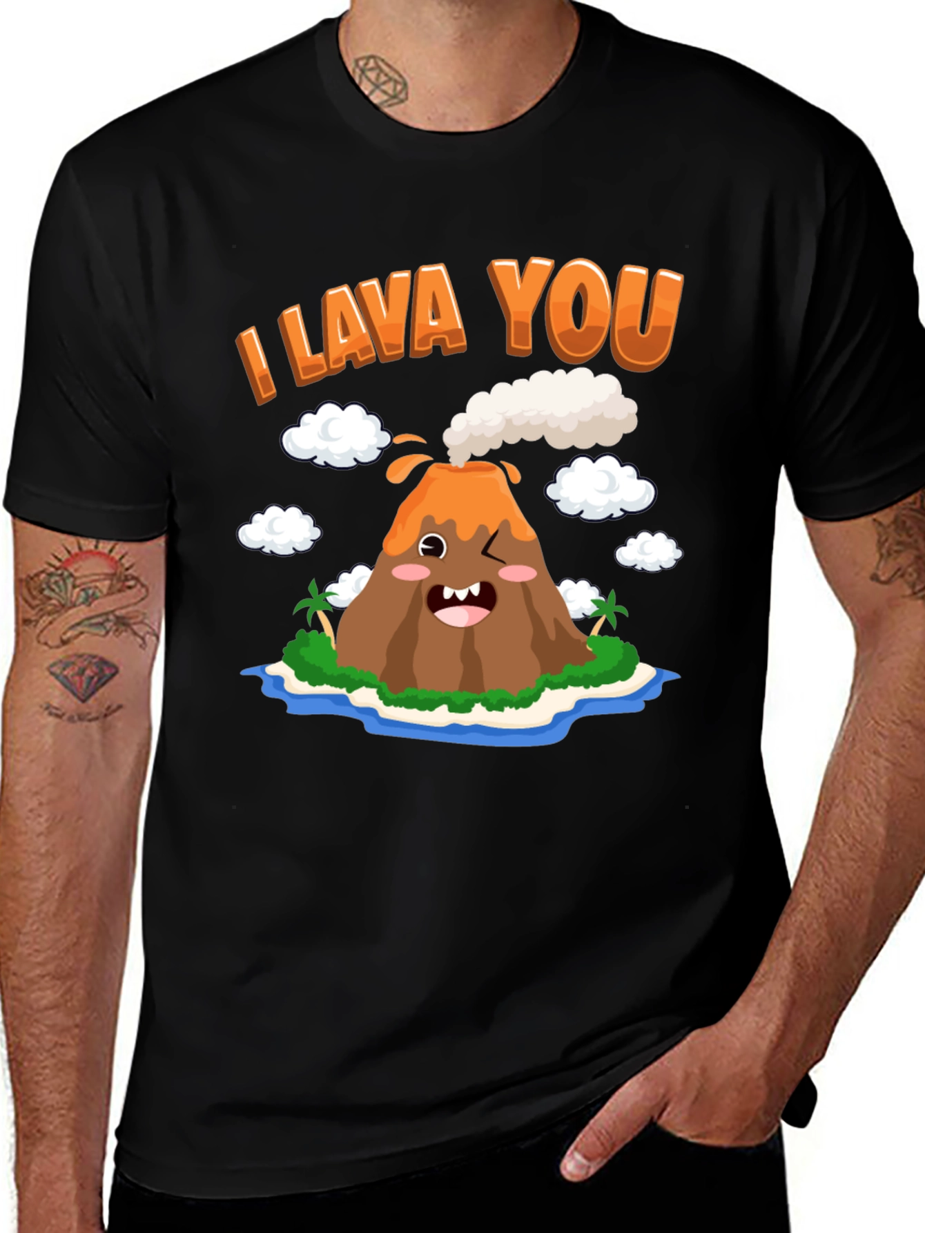 Variant 2 of I Lava You Graphic Tee - Funny Volcano T-Shirt