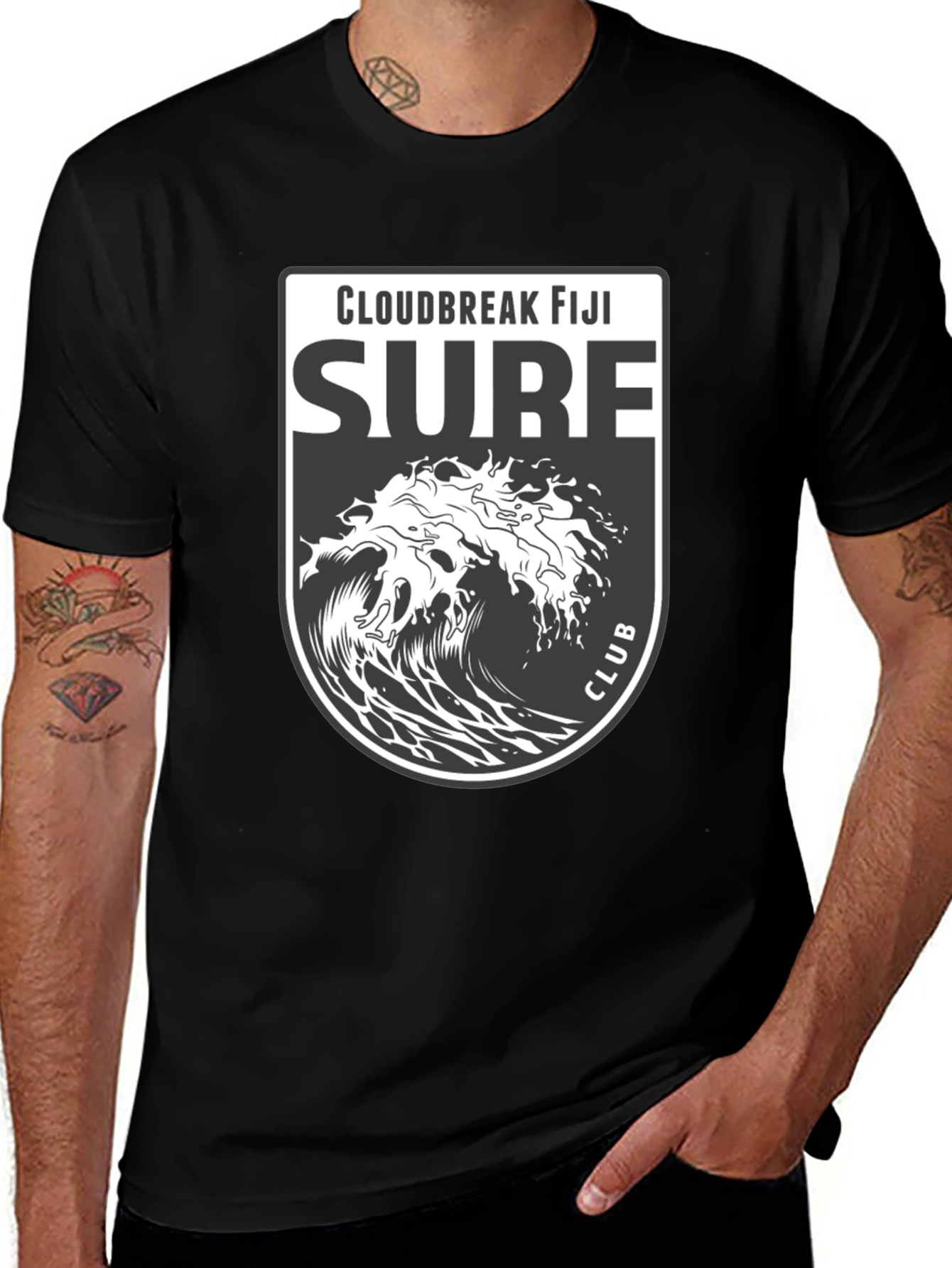 Variant 30 of Cloudbreak Fiji Surf Club Black T-Shirt