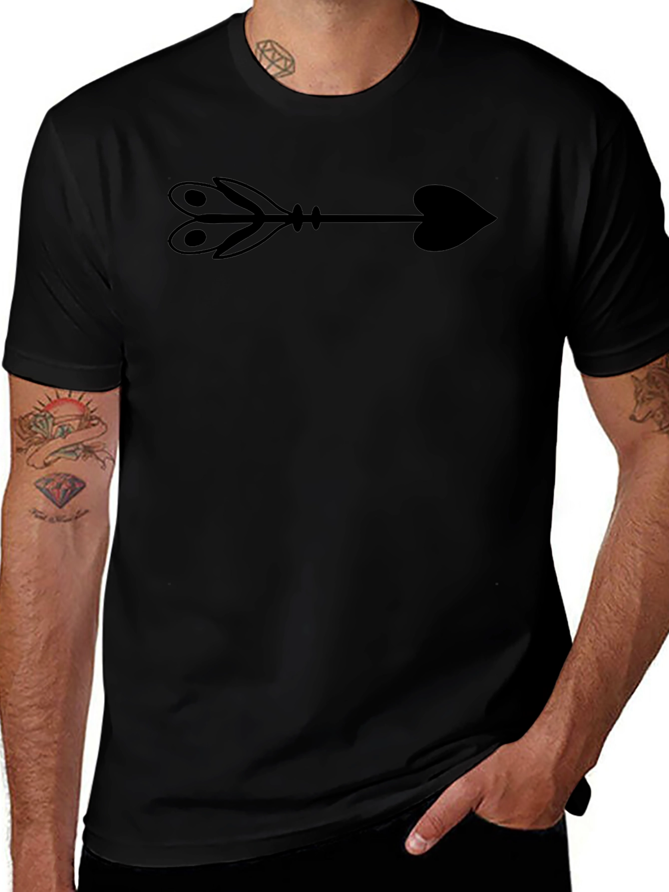 Arrow Heart Graphic T-Shirt - Classic Black Tee