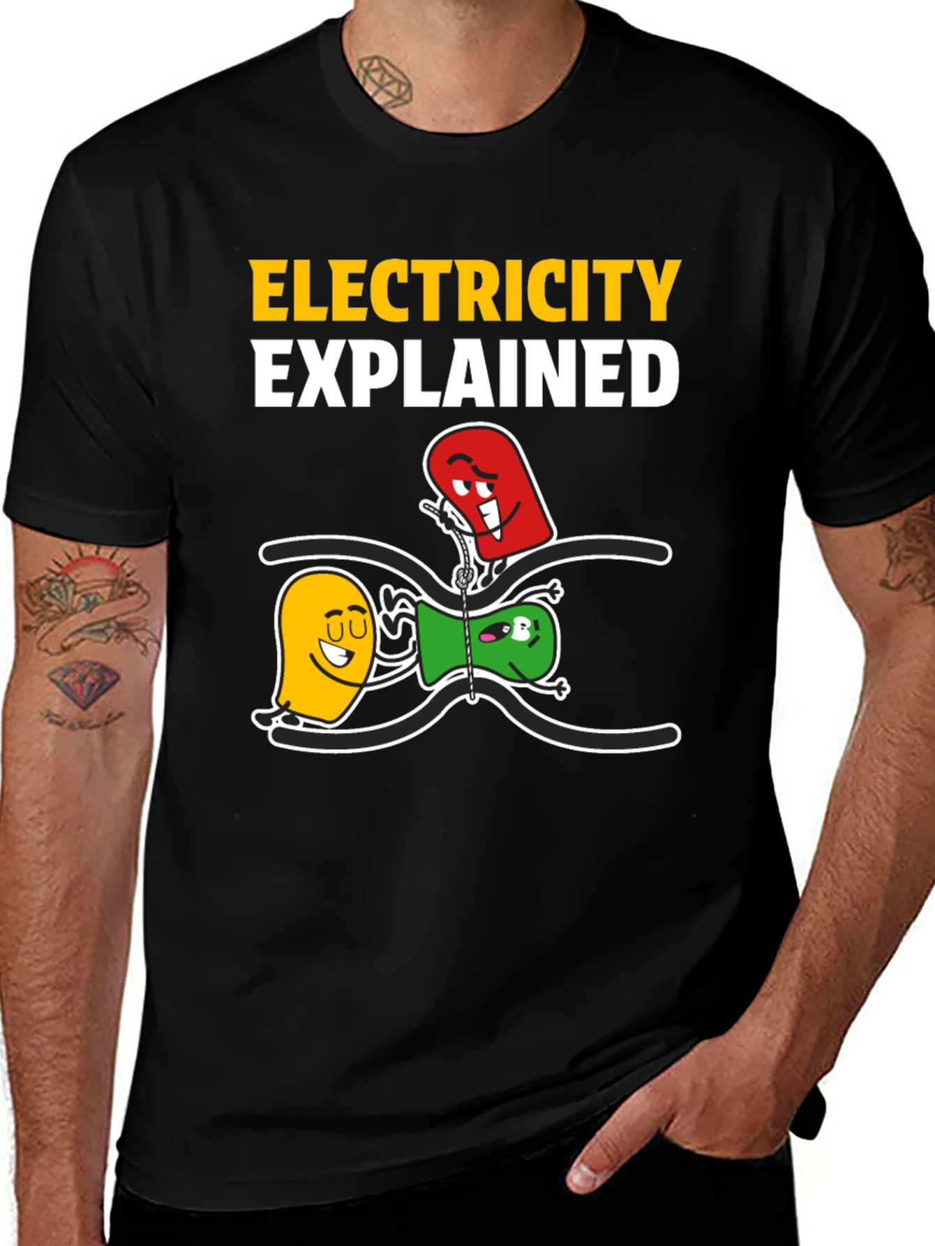 Variant 10 of Electricity Explained Funny T-Shirt