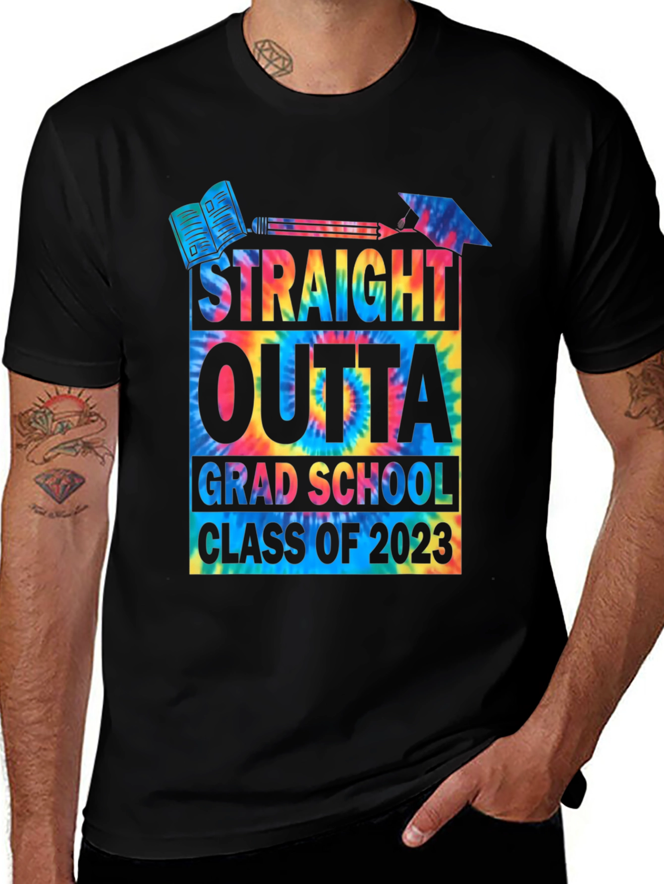 Variant 26 of Straight Outta Grad School 2023 Tie Dye T-Shirt