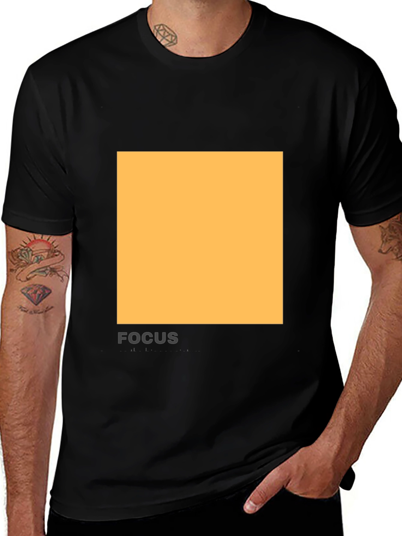 Variant 16 of Modern Black T-Shirt with Abstract Square Design
