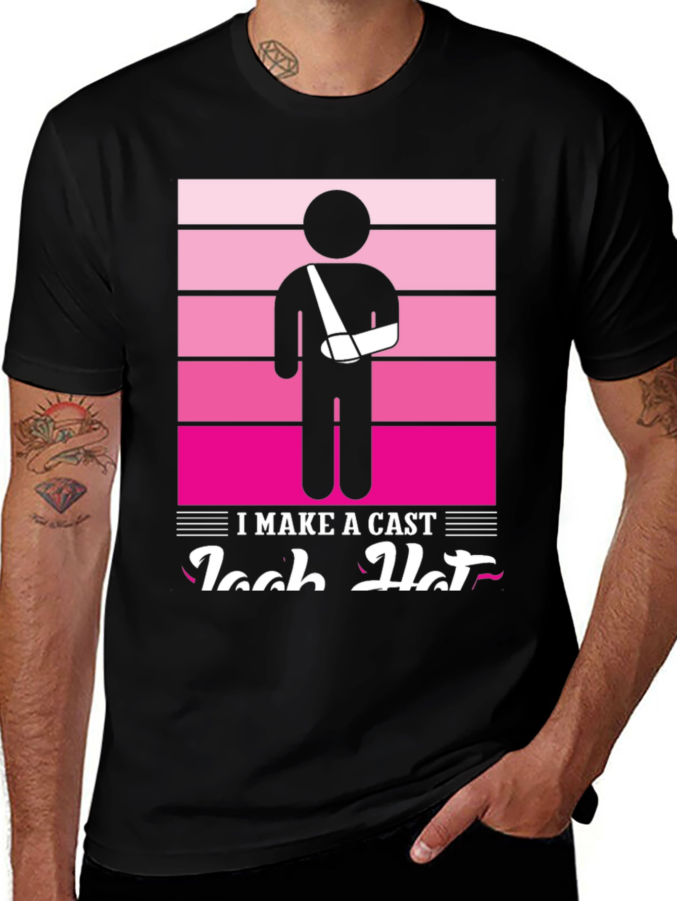 Variant 8 of I Make a Cast Look Hot Black Graphic Tee