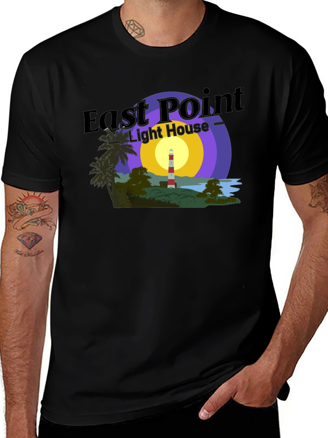 Variant 22 of East Point Lighthouse Graphic Tee - Coastal Style