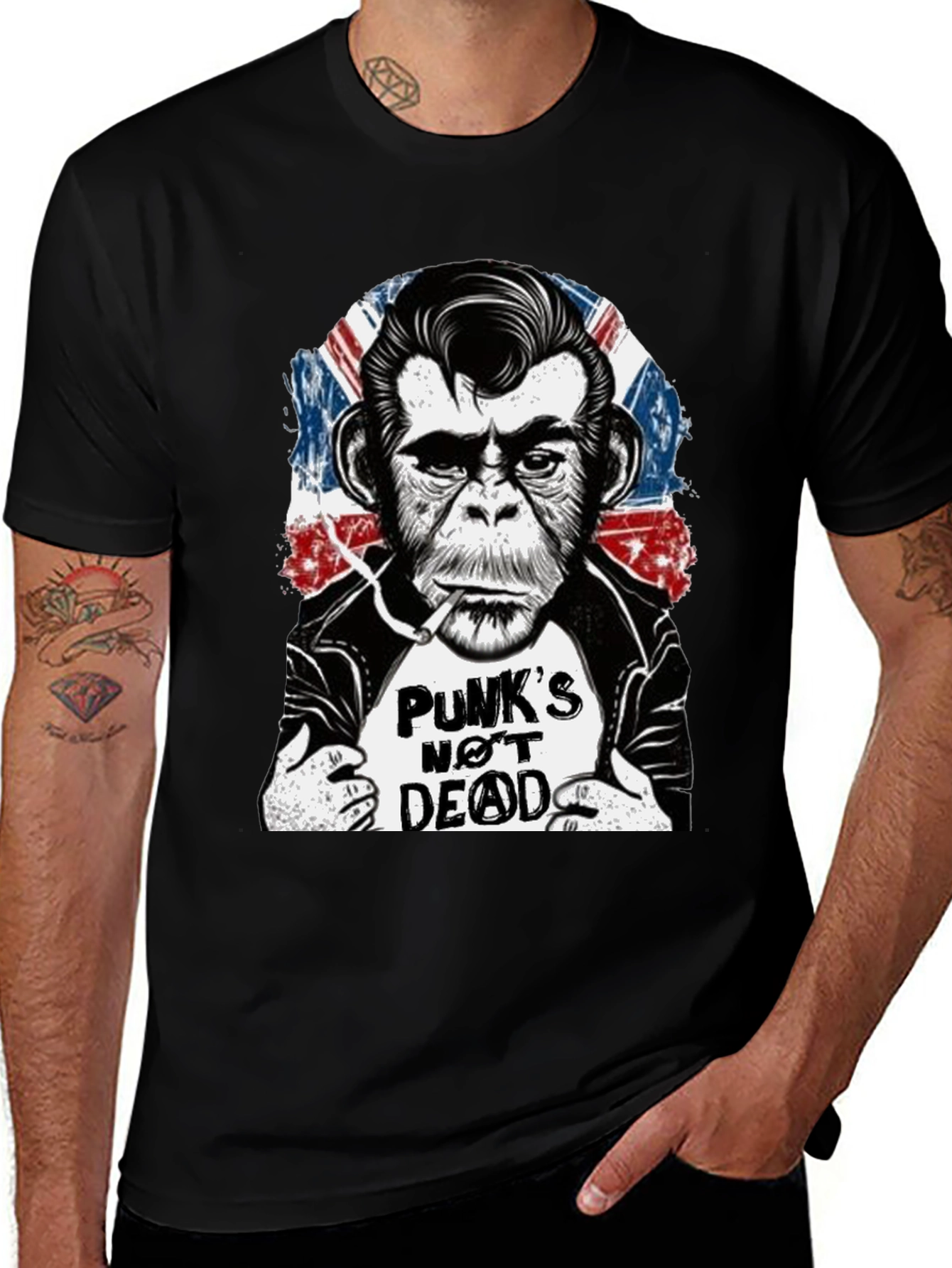 Punk's Not Dead Monkey Graphic T-Shirt