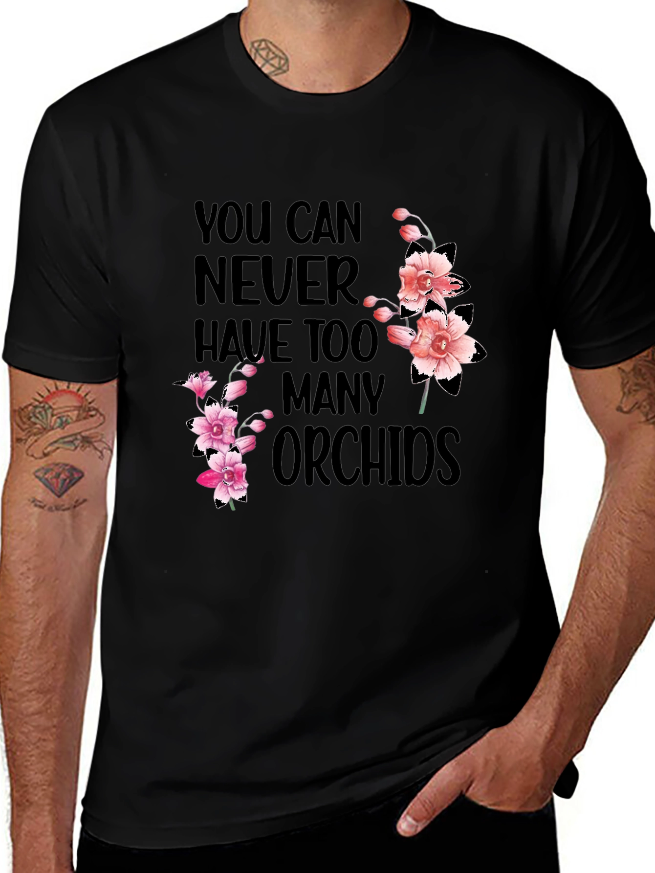 Variant 16 of Orchid Lover Tee: Never Too Many Orchids