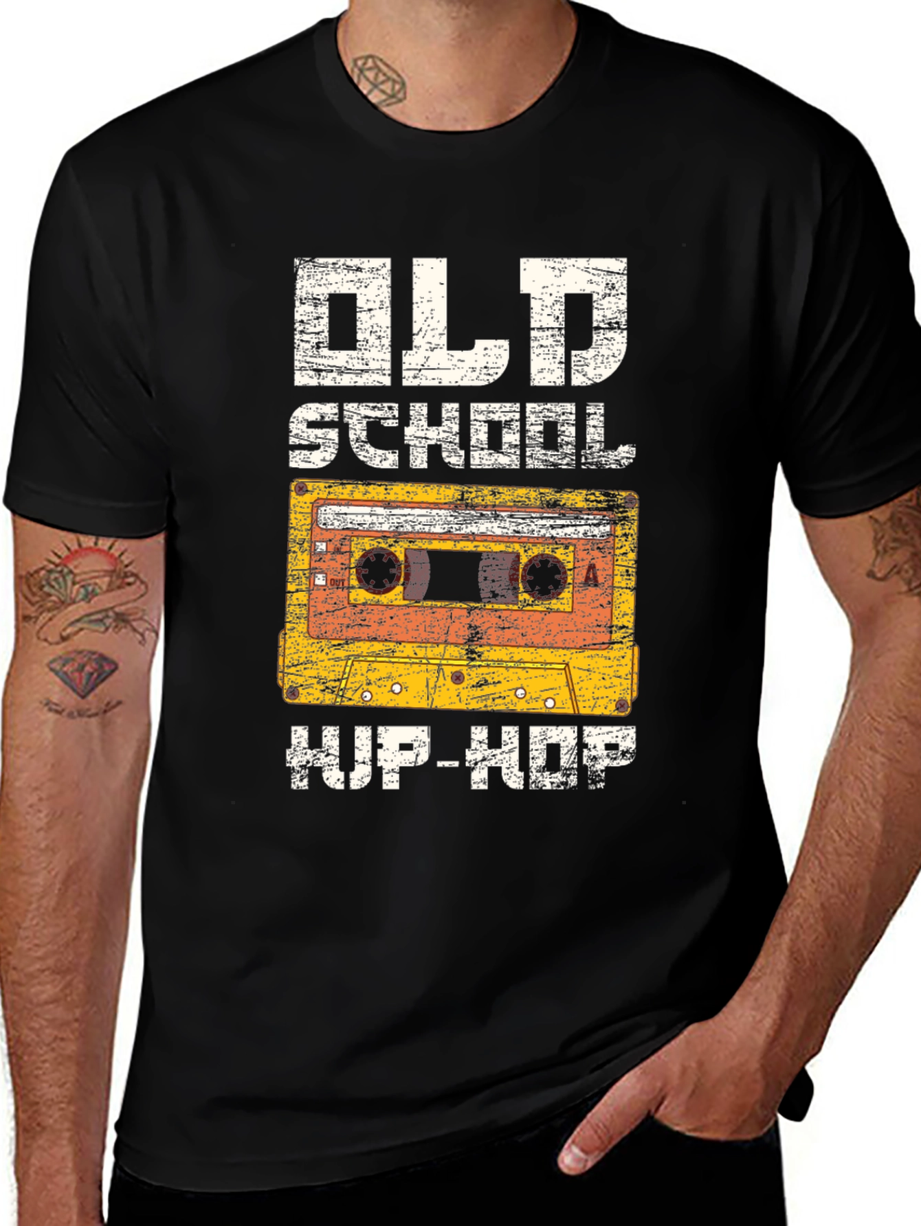 Variant 19 of Old School Hip-Hop Cassette Tape Graphic T-Shirt