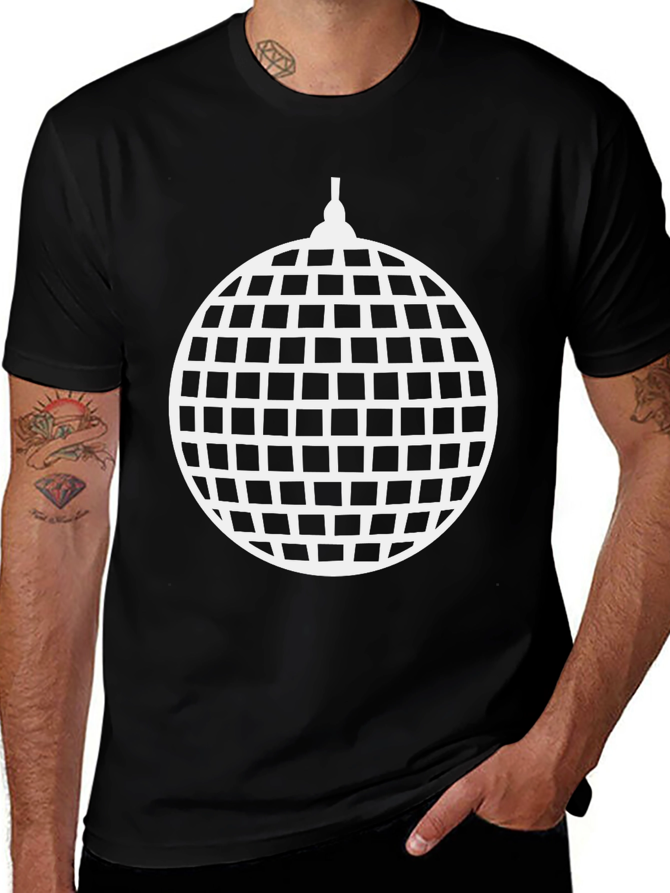 Variant 8 of Disco Ball Graphic Tee - Retro Party Shirt