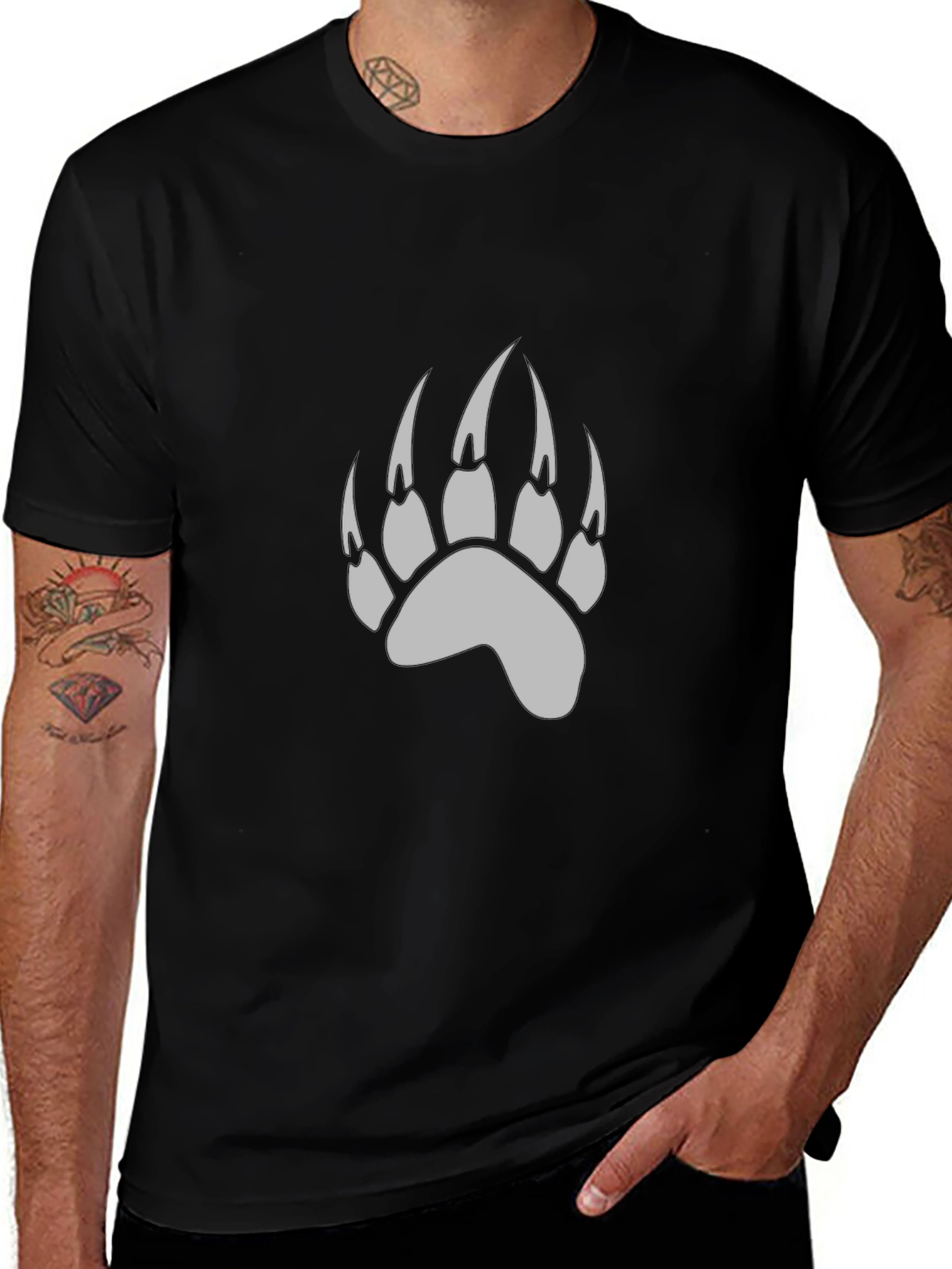 Variant 10 of Black Bear Paw Print T-Shirt