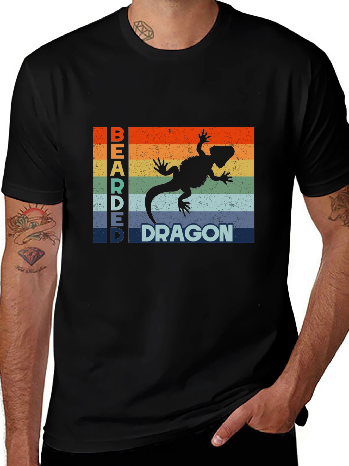 Bearded Dragon Retro Graphic T-Shirt