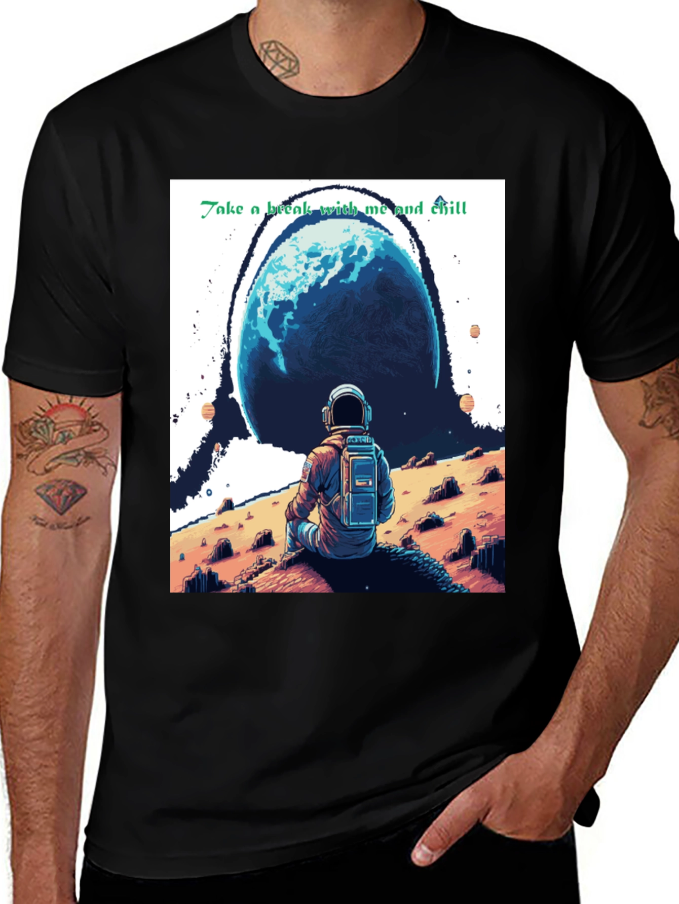 Variant 2 of Chill Astronaut Graphic T-Shirt