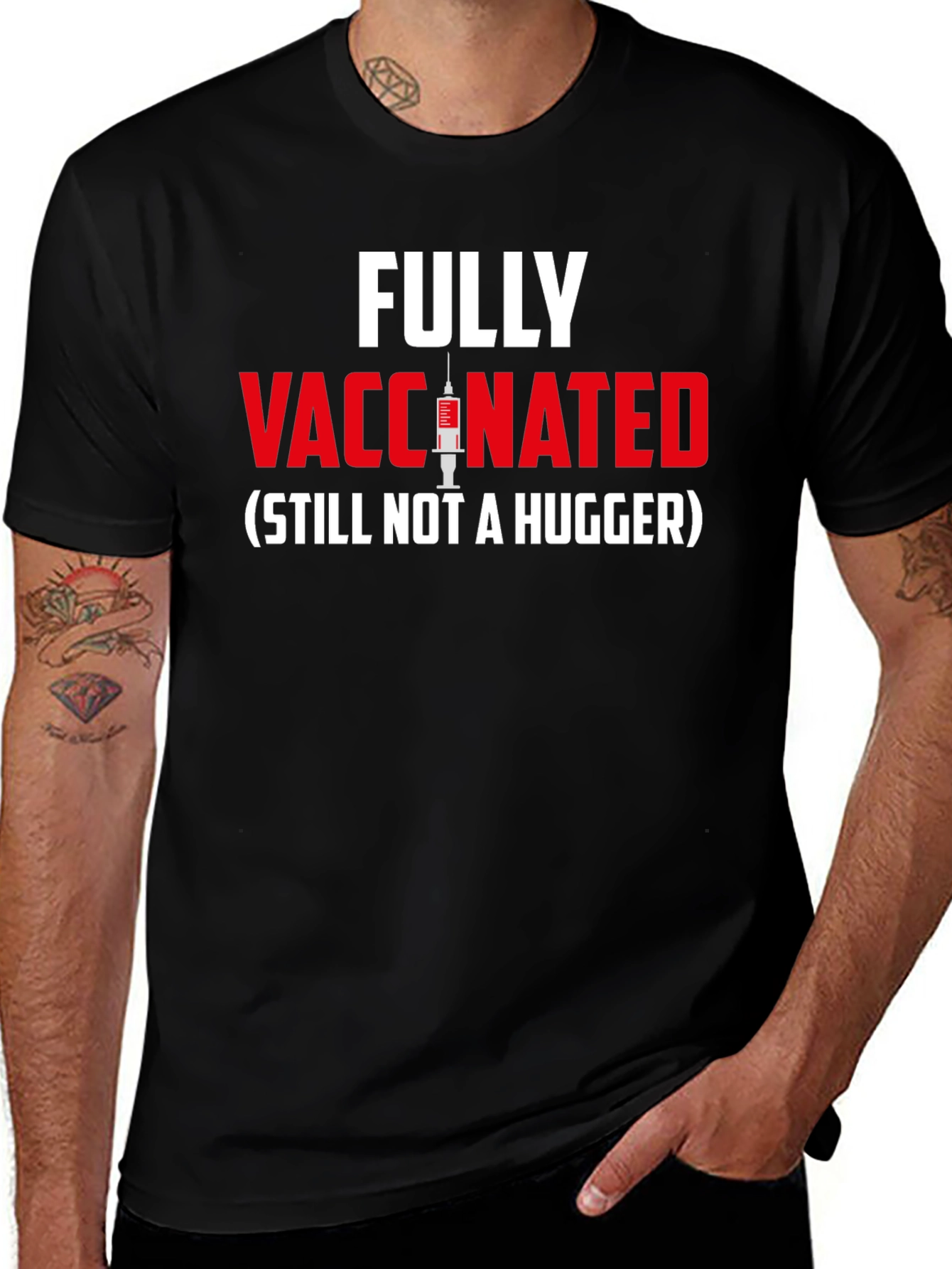 Variant 22 of Fully Vaccinated - Still Not A Hugger T-Shirt