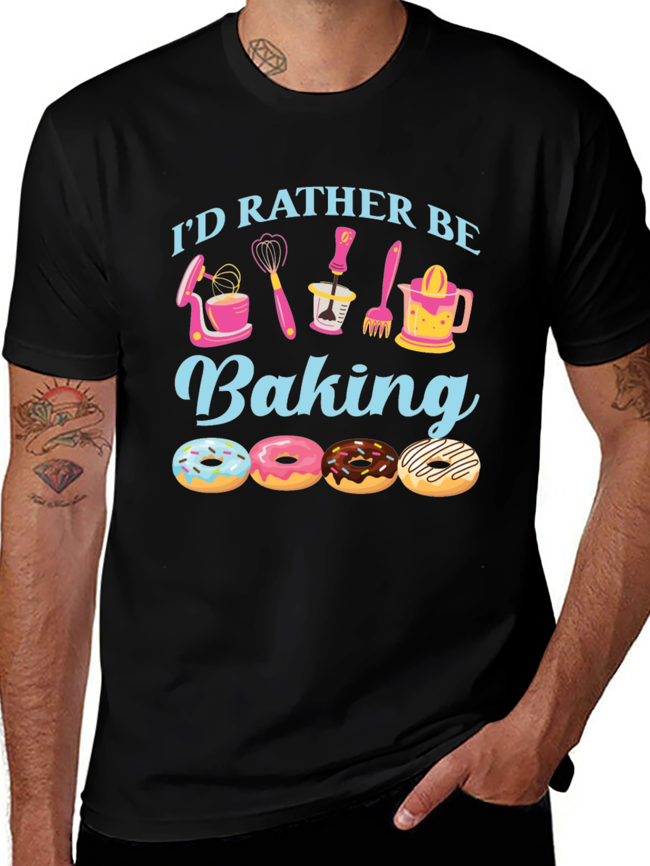 Variant 29 of I'd Rather Be Baking T-Shirt, Donut Design