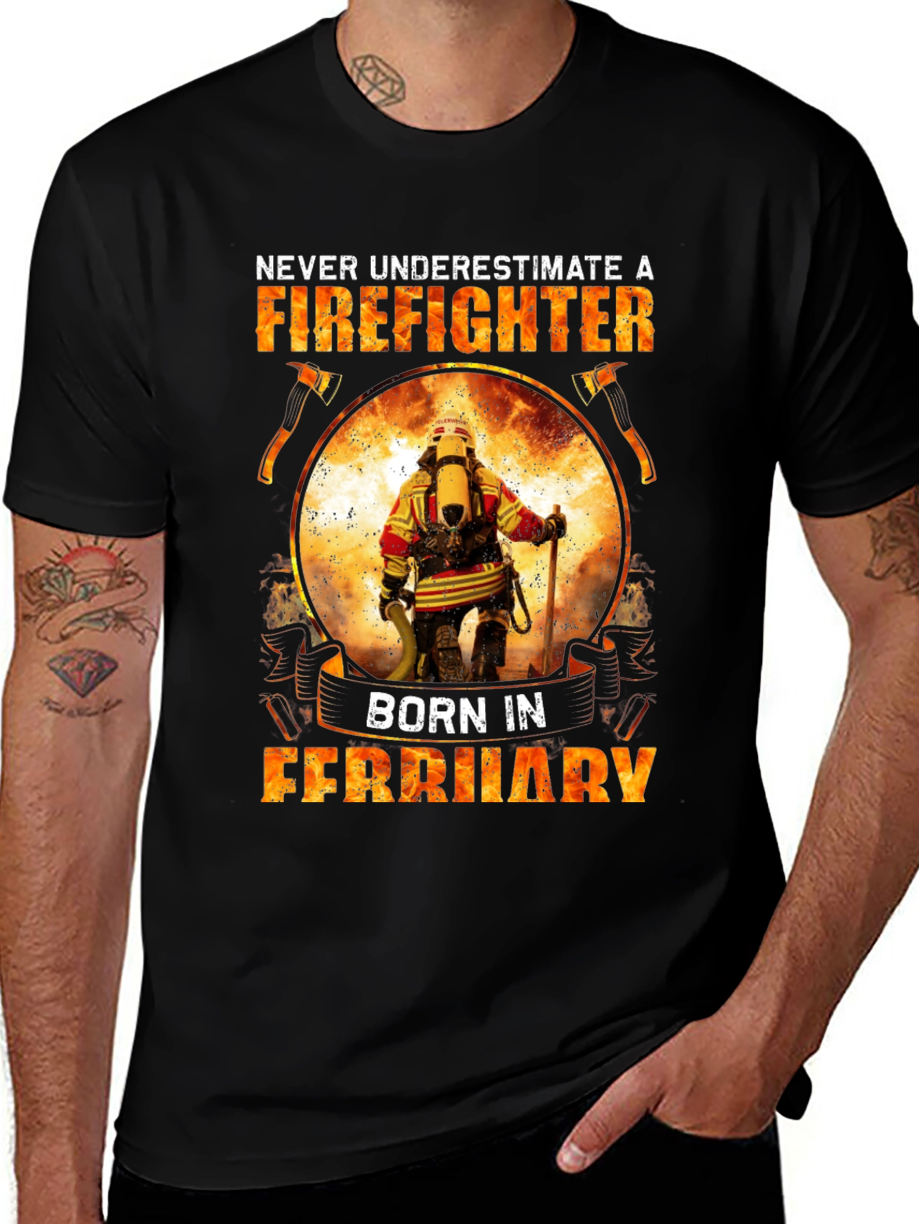 Variant 26 of Firefighter February Birthday T-Shirt
