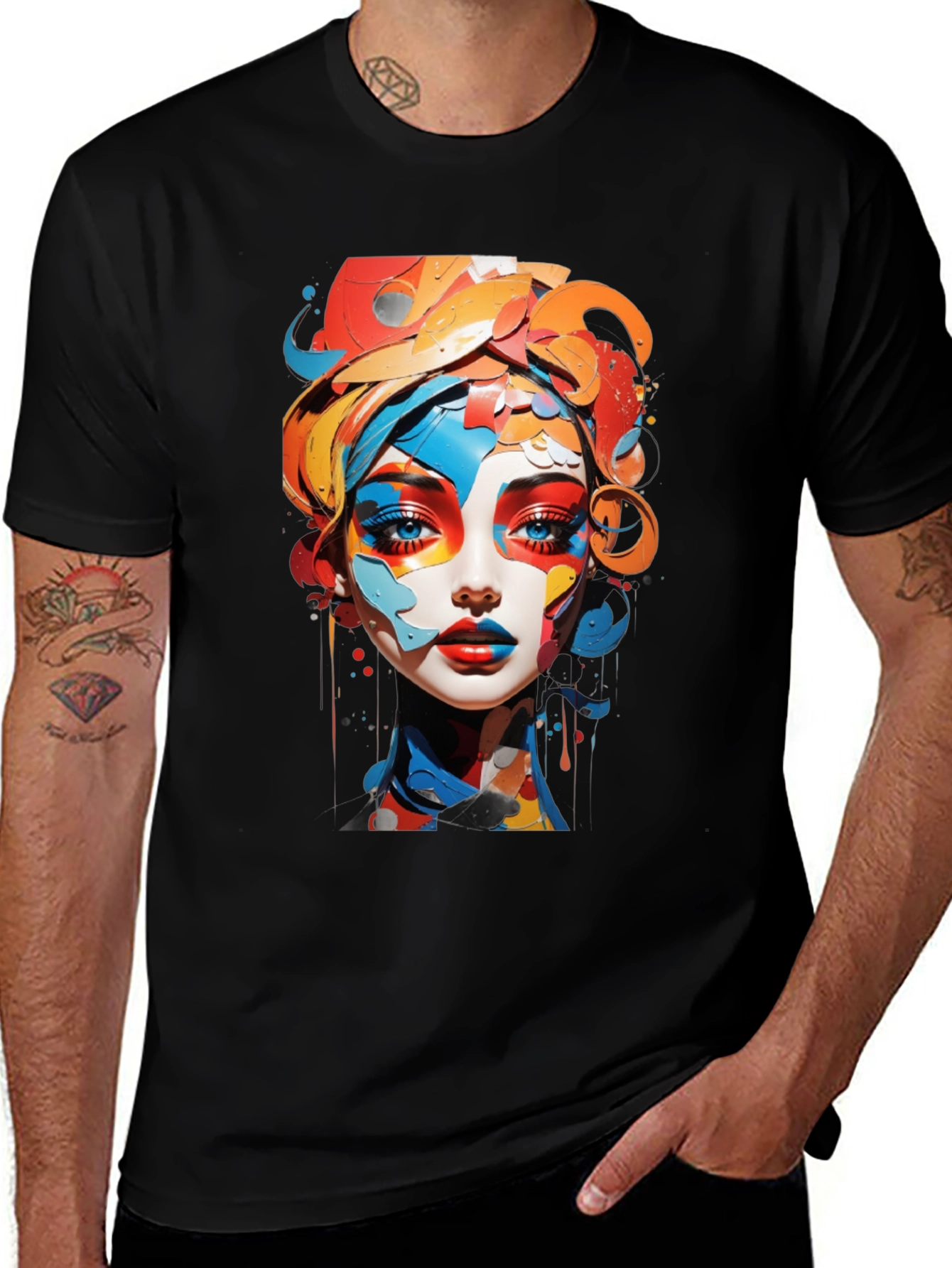 Variant 14 of Abstract Woman Art Black T-Shirt