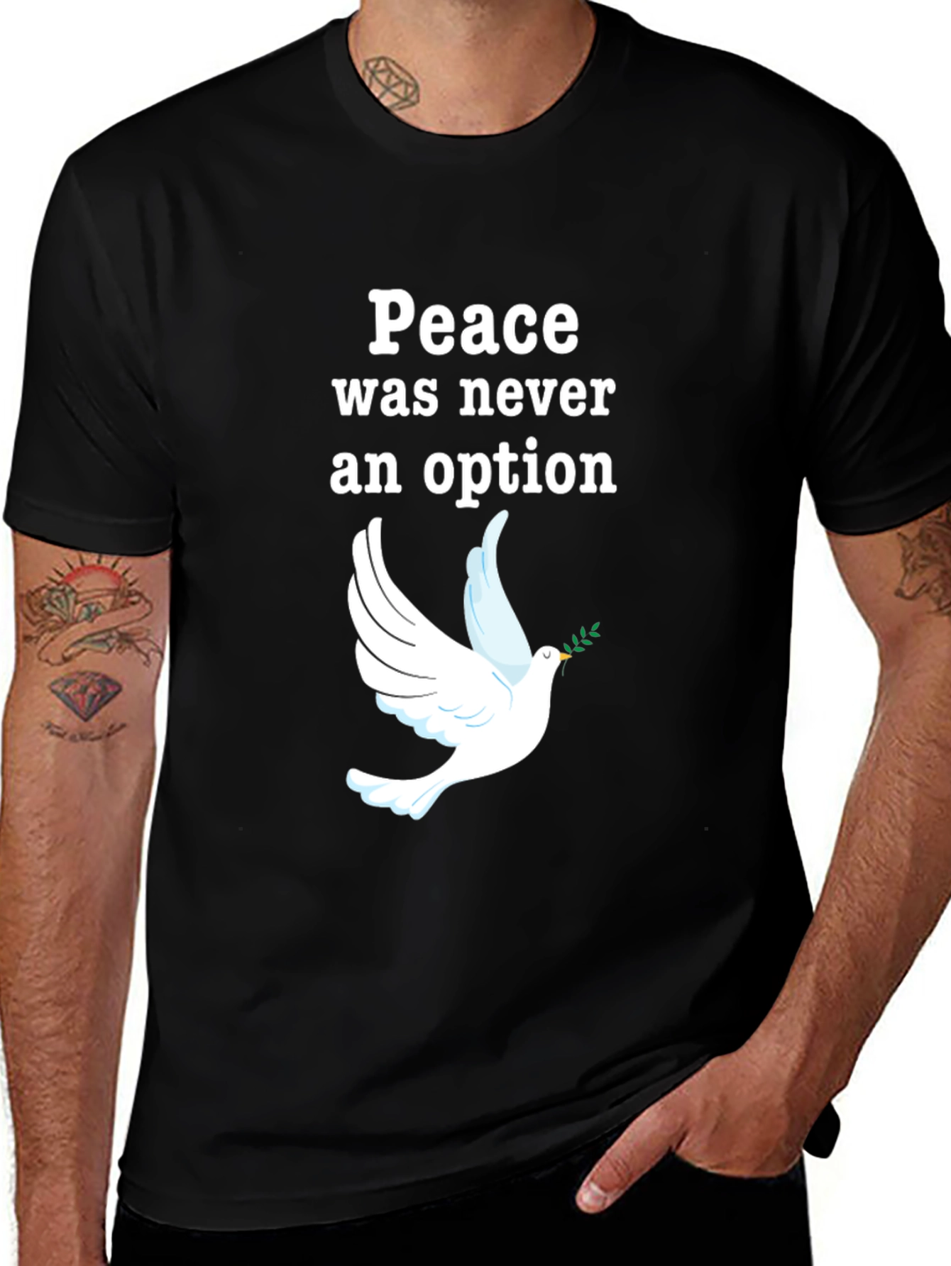 Variant 12 of Peace Was Never an Option Dove Graphic T-Shirt