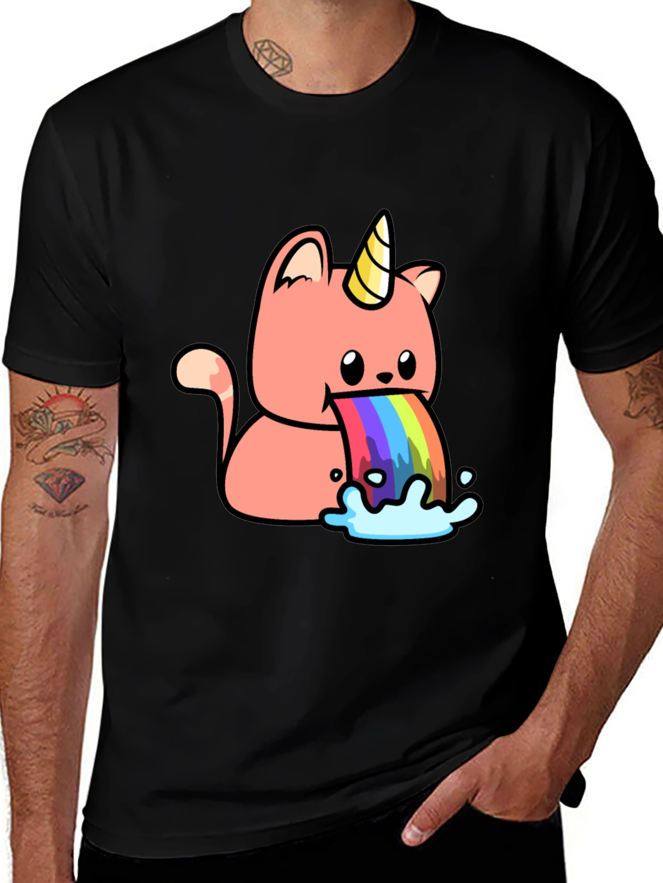 Variant 7 of Unicat Rainbow Puke Graphic T-Shirt