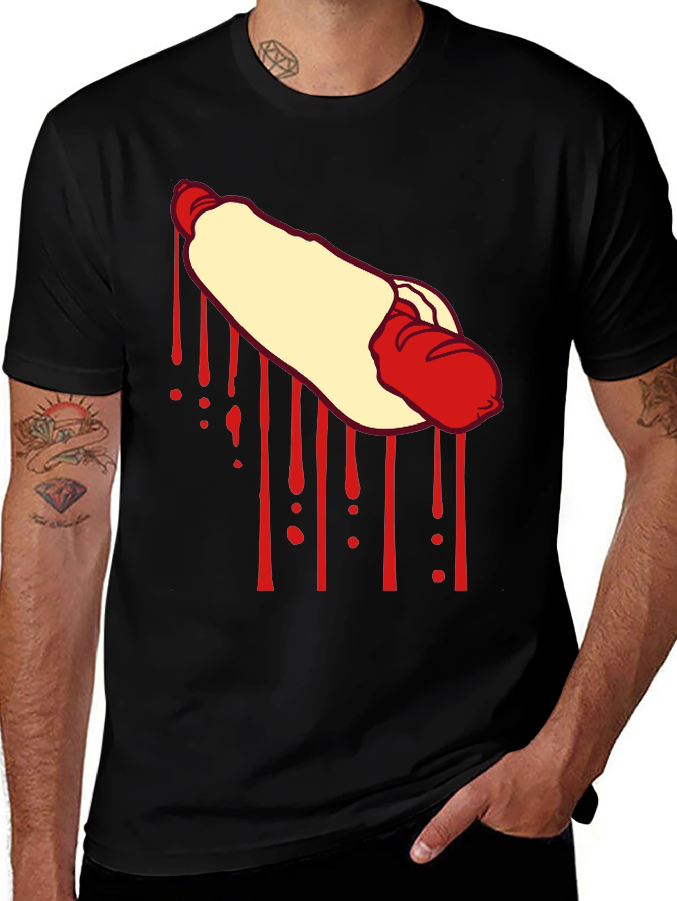 Variant 8 of Hot Dog Drip Graphic Tee - Unique & Edgy