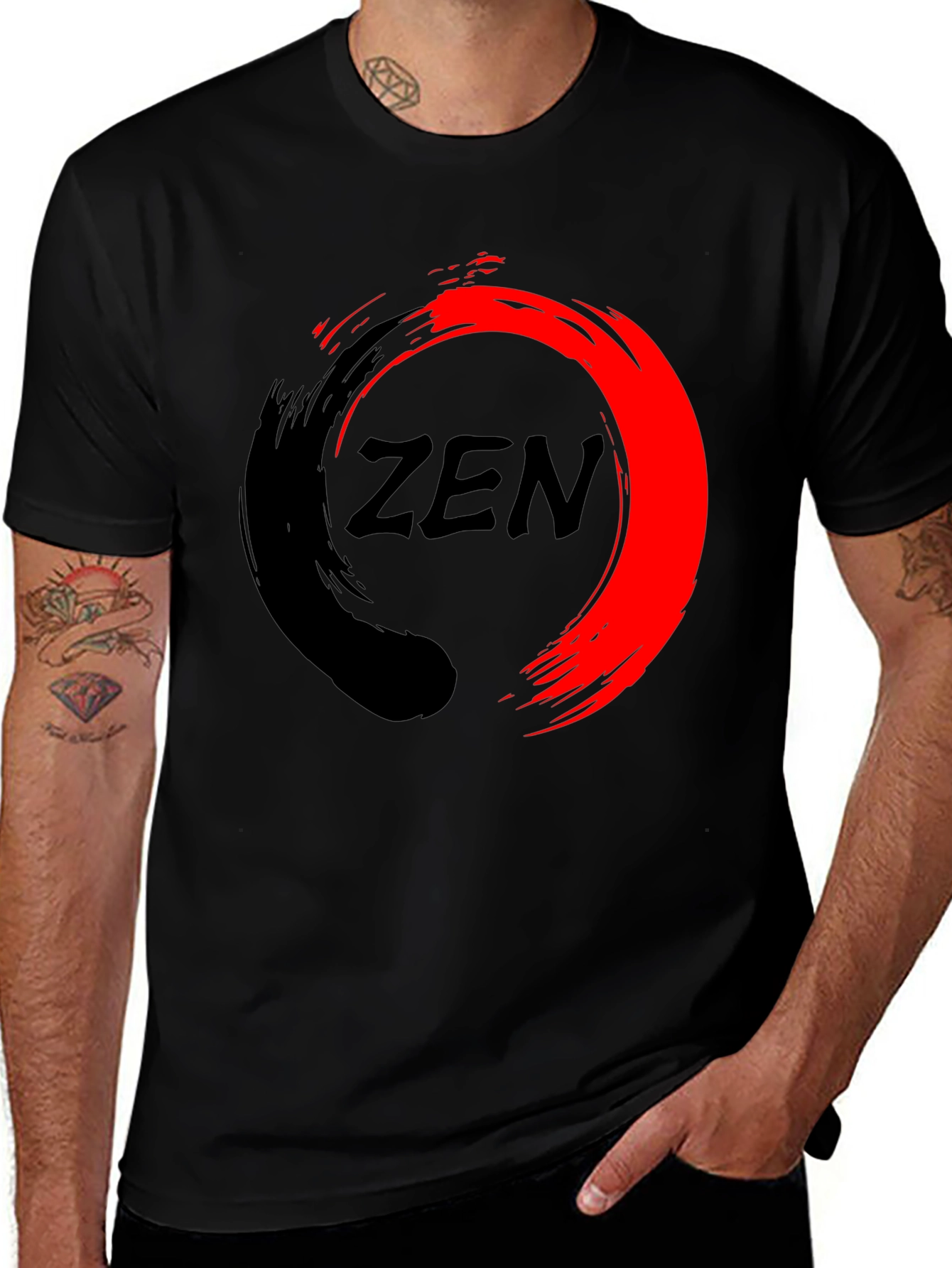 Zen Circle T-Shirt - Mens Crew Neck Tee