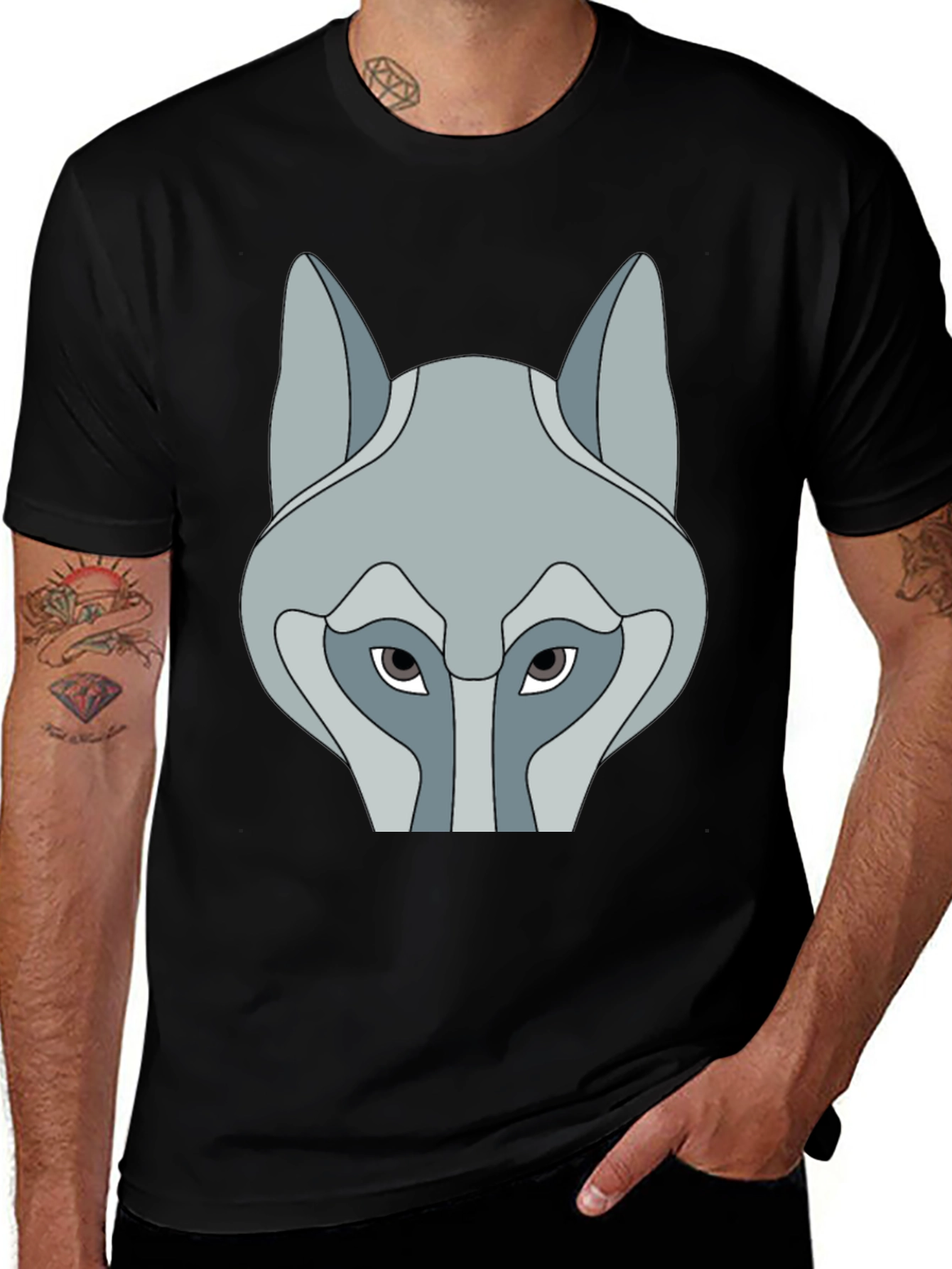 Variant 12 of Wolf Graphic Tee - Stylish Black T-Shirt