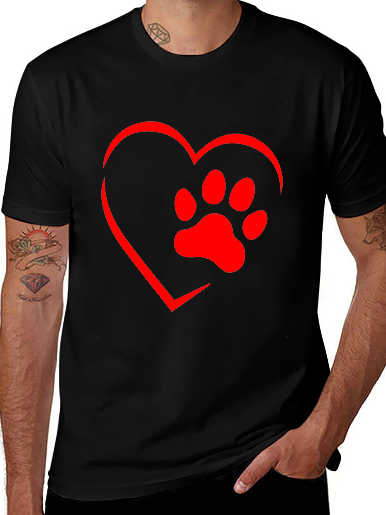 Heart Paw Print Tee - Love Your Pet T-Shirt