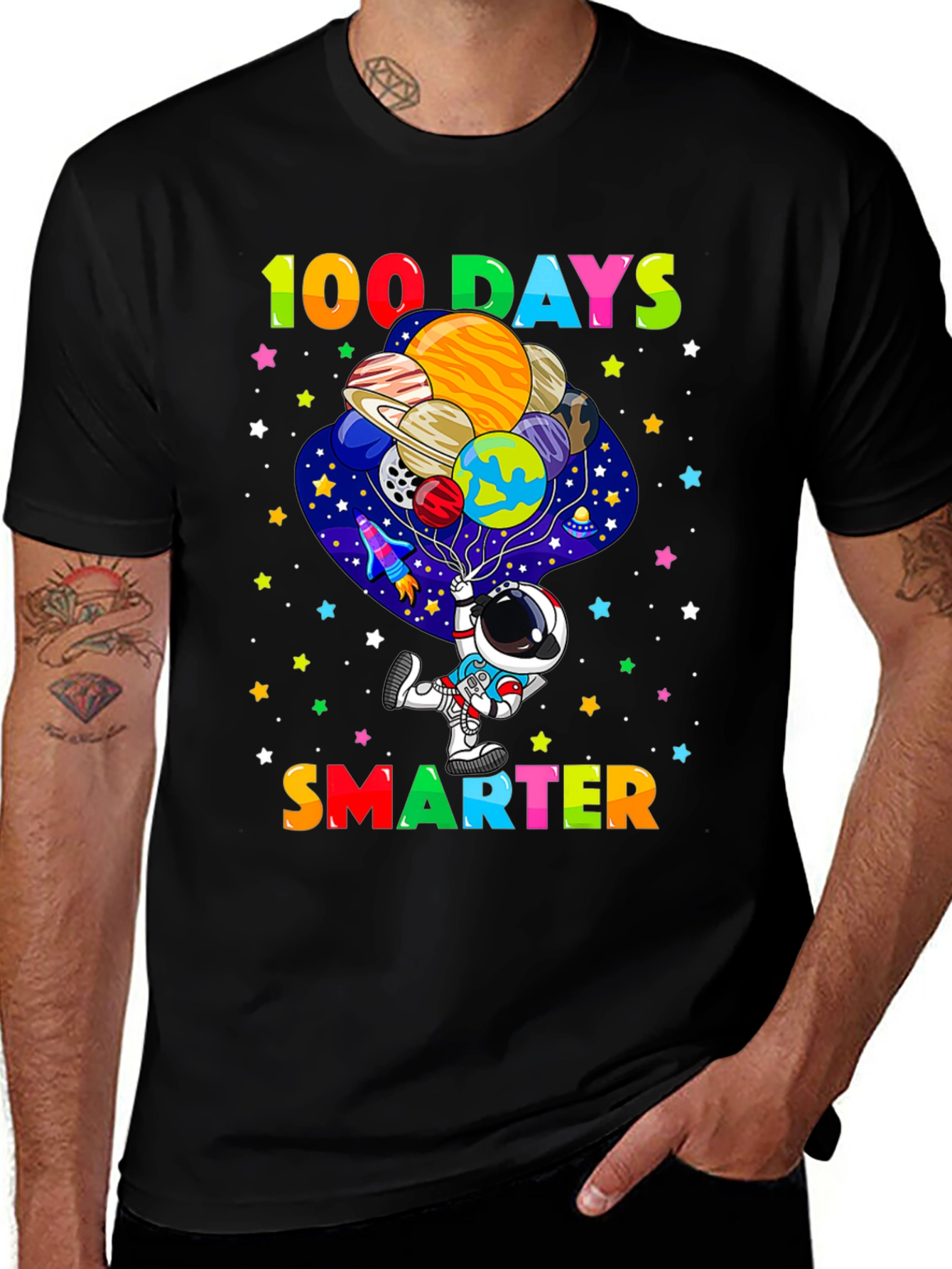 100 Days Smarter Astronaut T-Shirt