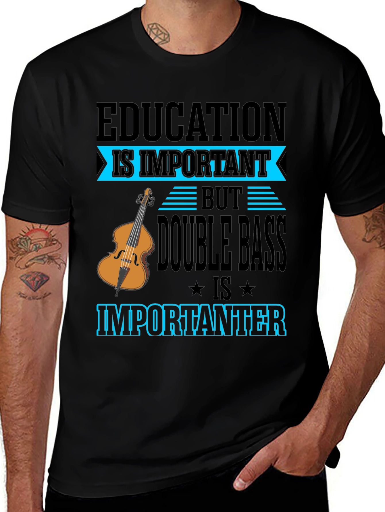 Education vs Double Bass T-Shirt