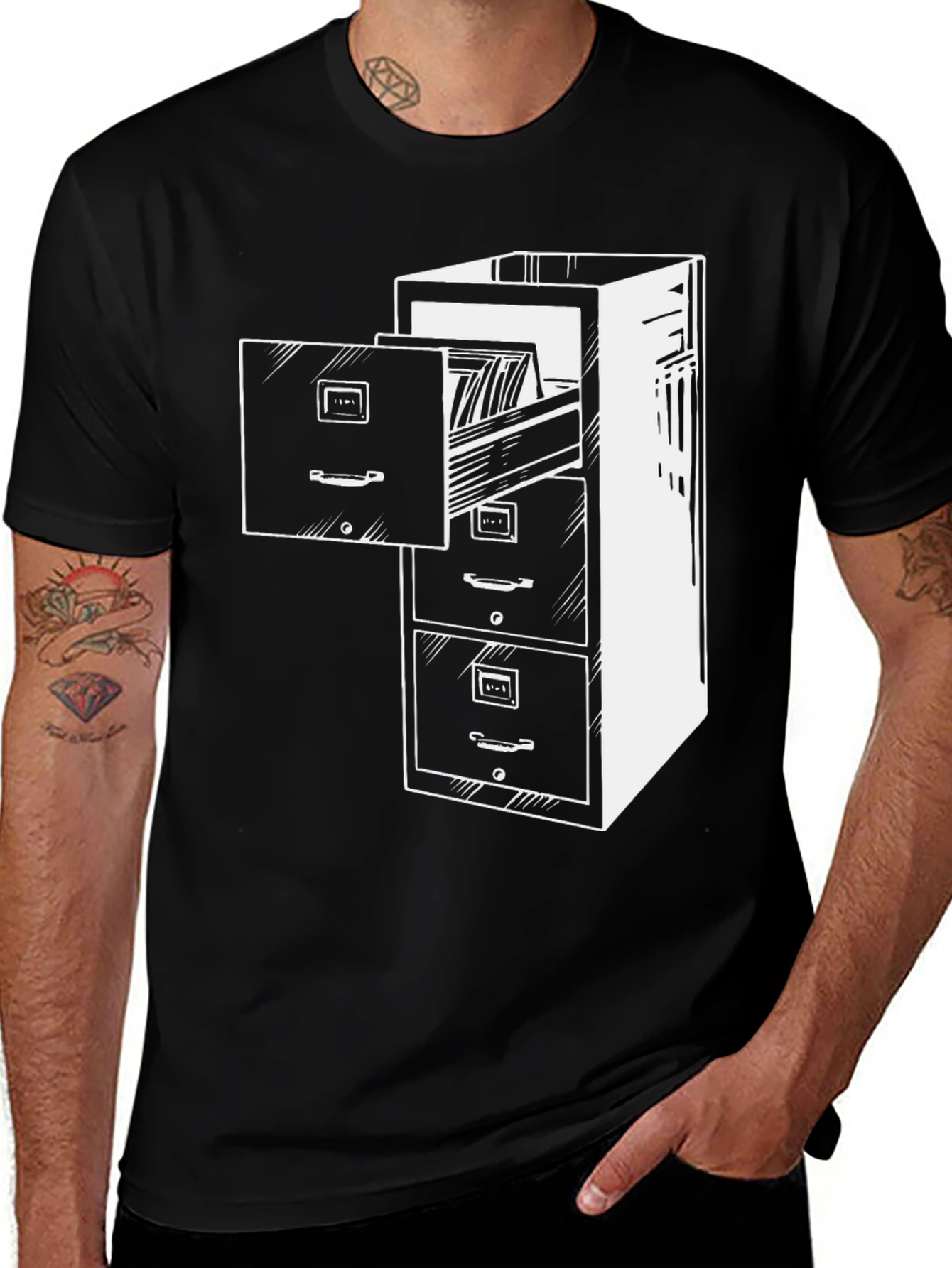 Filing Cabinet Graphic T-Shirt - Office Humor Tee