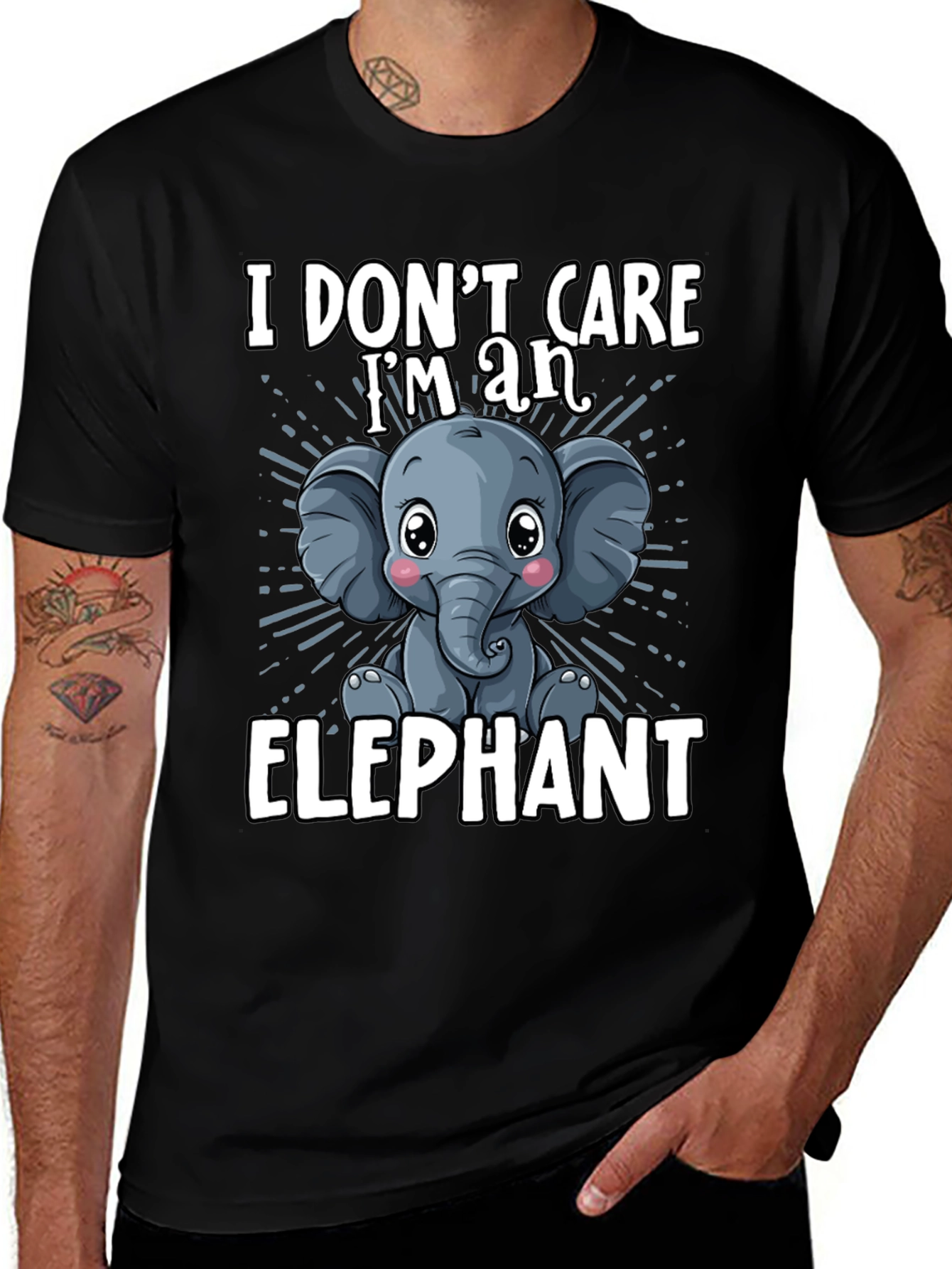 Variant 9 of I Don't Care I'm an Elephant Men's T-Shirt