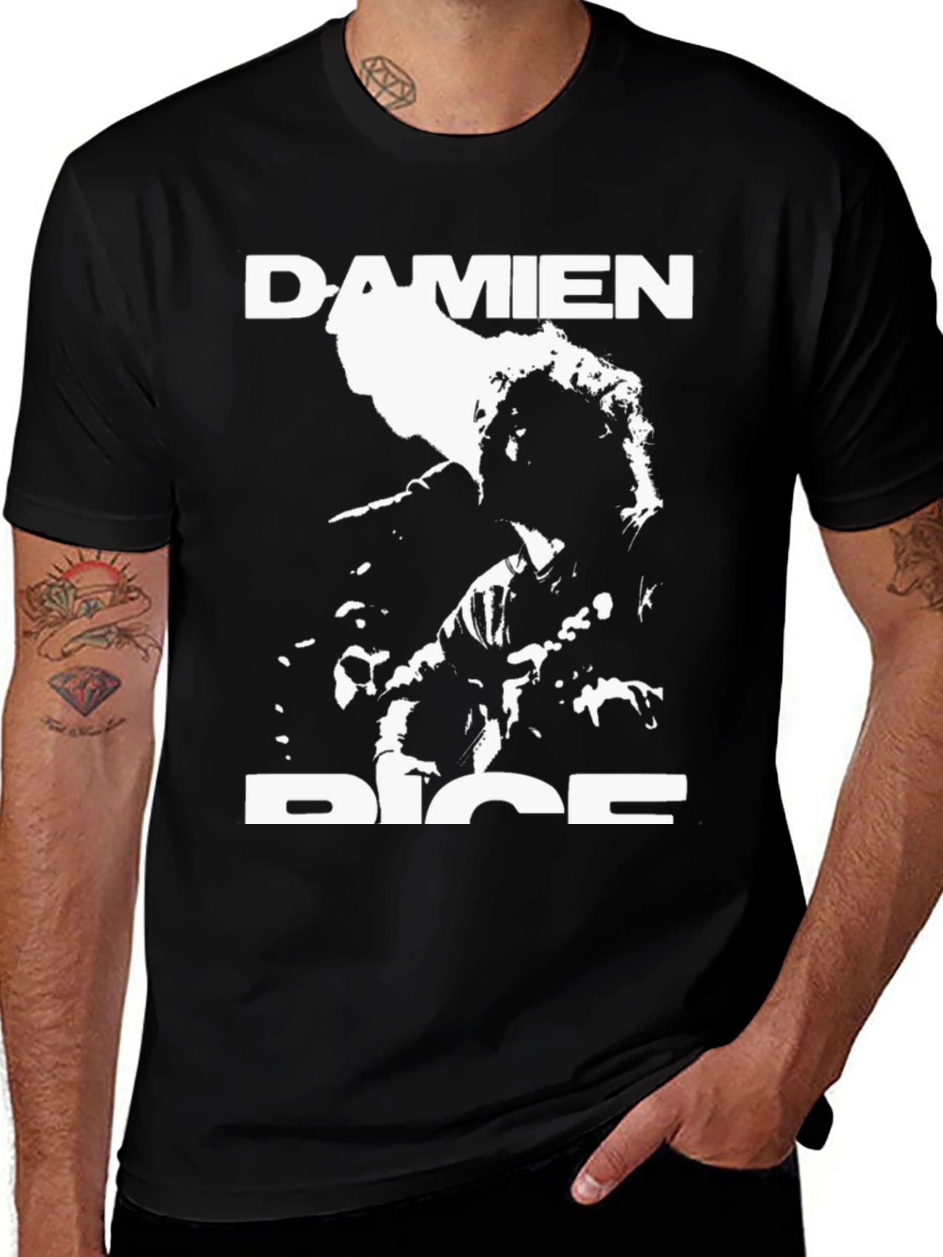 Variant 17 of Damien Rice Black Graphic Tee - Music Fan Apparel