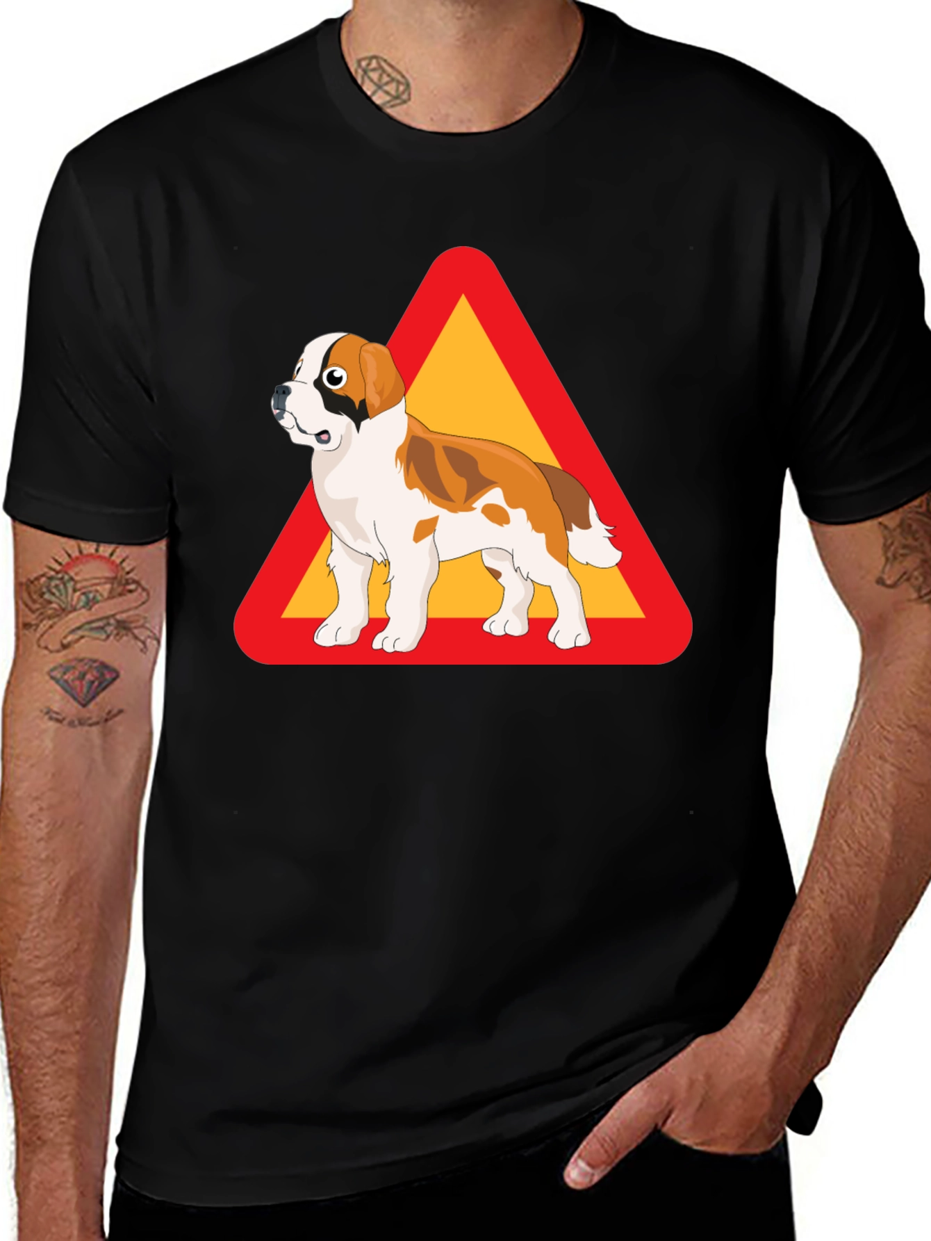 Variant 28 of Dog Warning T-Shirt