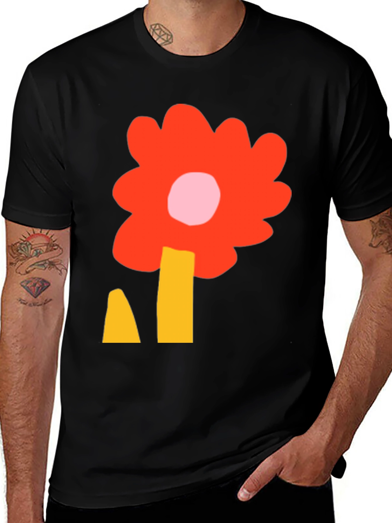 Variant 2 of Bold Floral Graphic Tee - Modern Minimalist Design