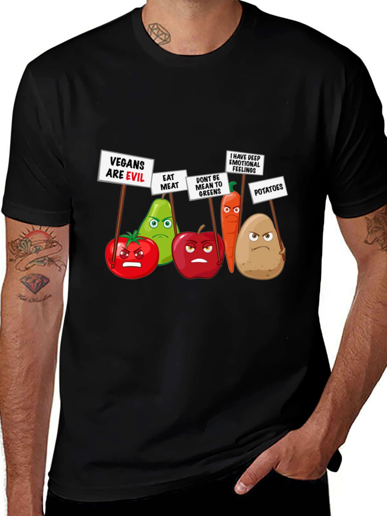 Variant 20 of Anti-Vegan Protest Food T-Shirt