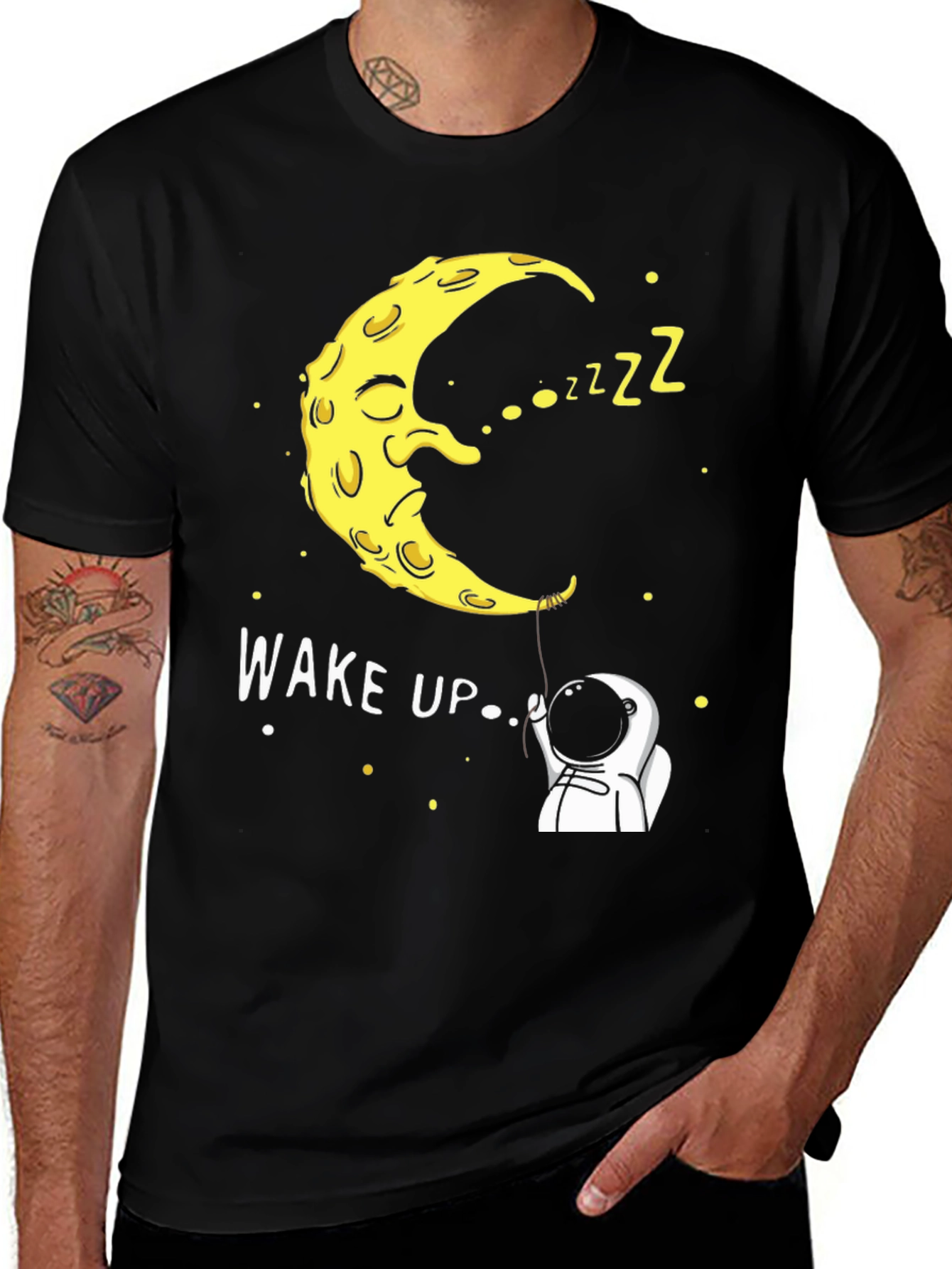 Variant 30 of Wake Up Astronaut Graphic Tee - Black