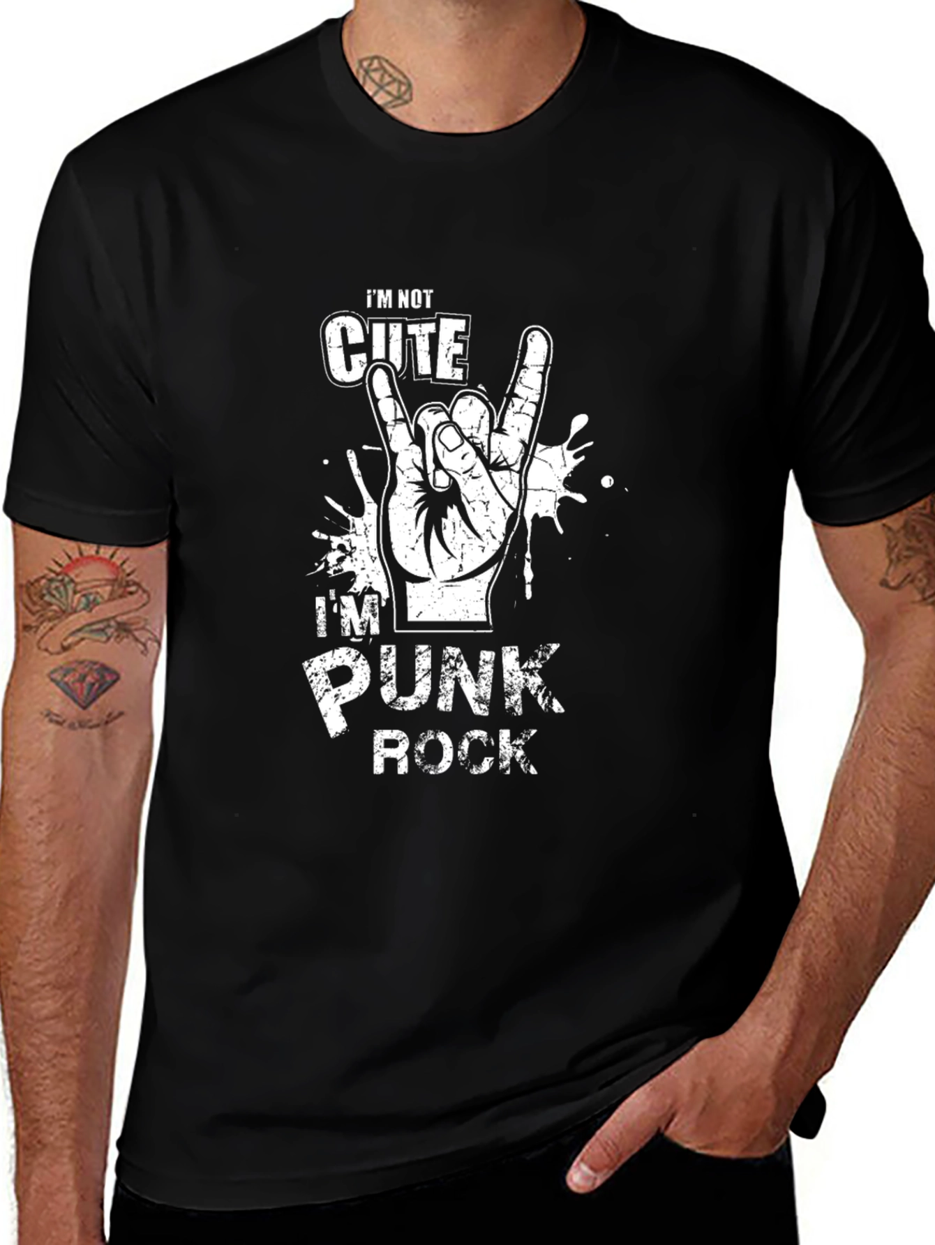 Variant 6 of Punk Rock Graphic T-Shirt - Devil Horns Hand