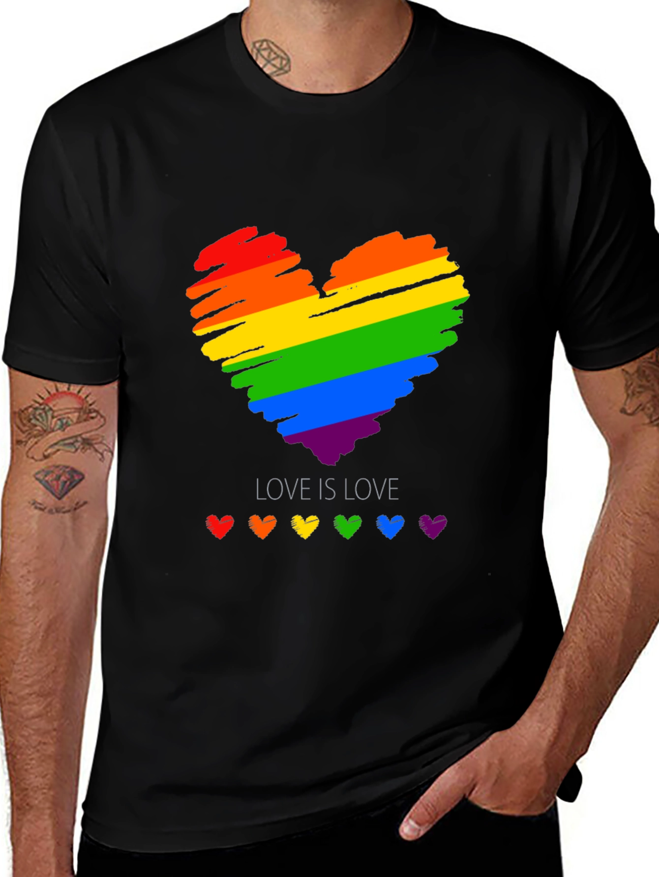 Variant 14 of Love is Love Rainbow Heart T-Shirt