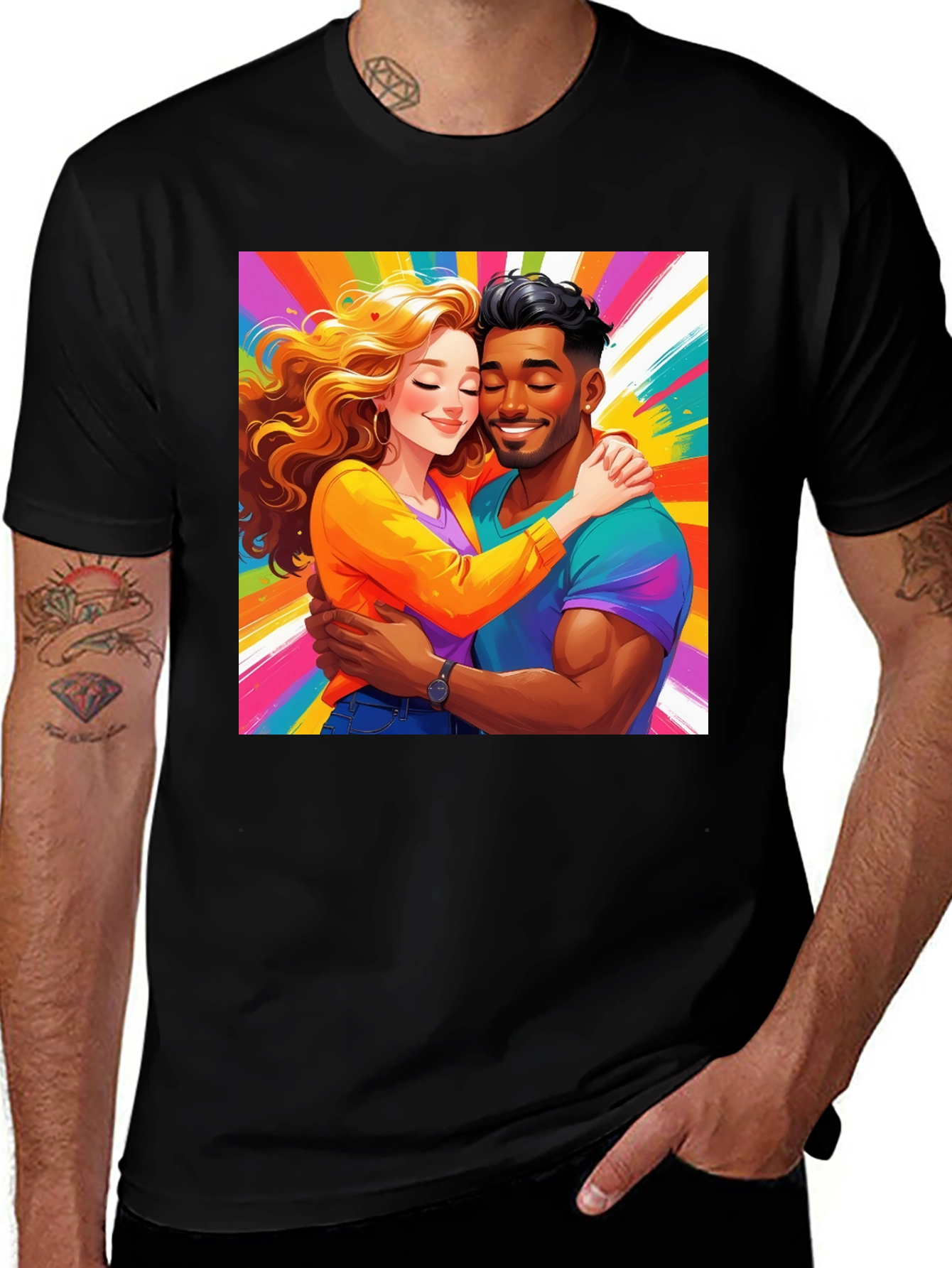 Variant 7 of Colorful Couple Graphic Tee