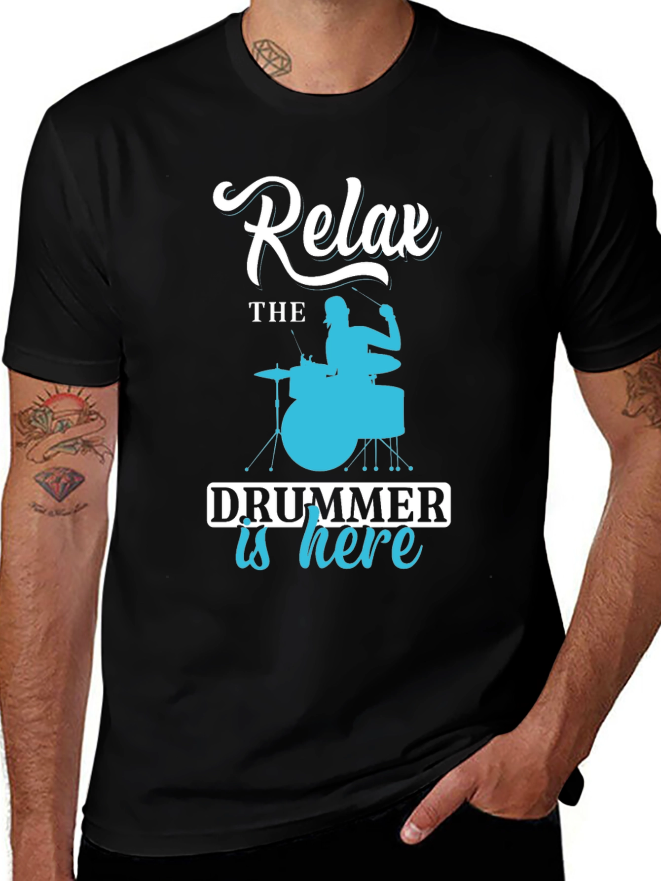 Variant 19 of Relax Drummer is Here Graphic Tee