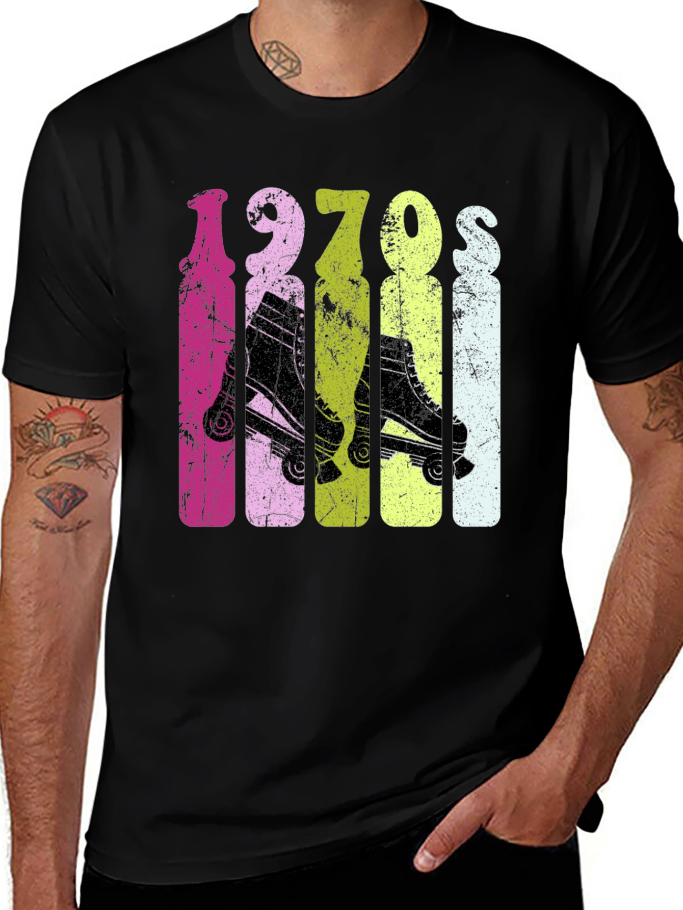 Variant 29 of Retro 1970s Roller Skate T-Shirt