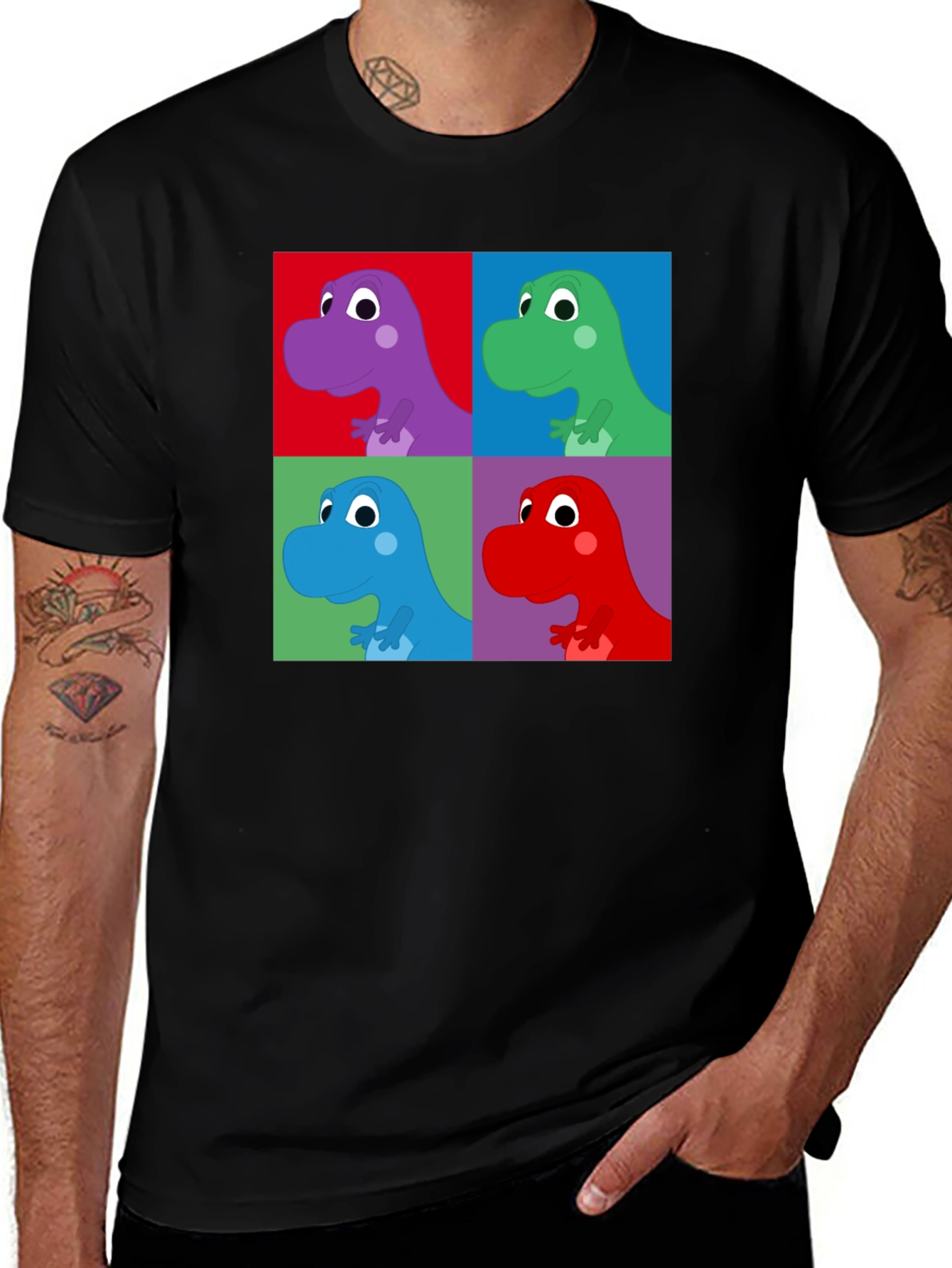 Variant 18 of Pop Art Dino Graphic Tee - Fun & Unique T-Shirt