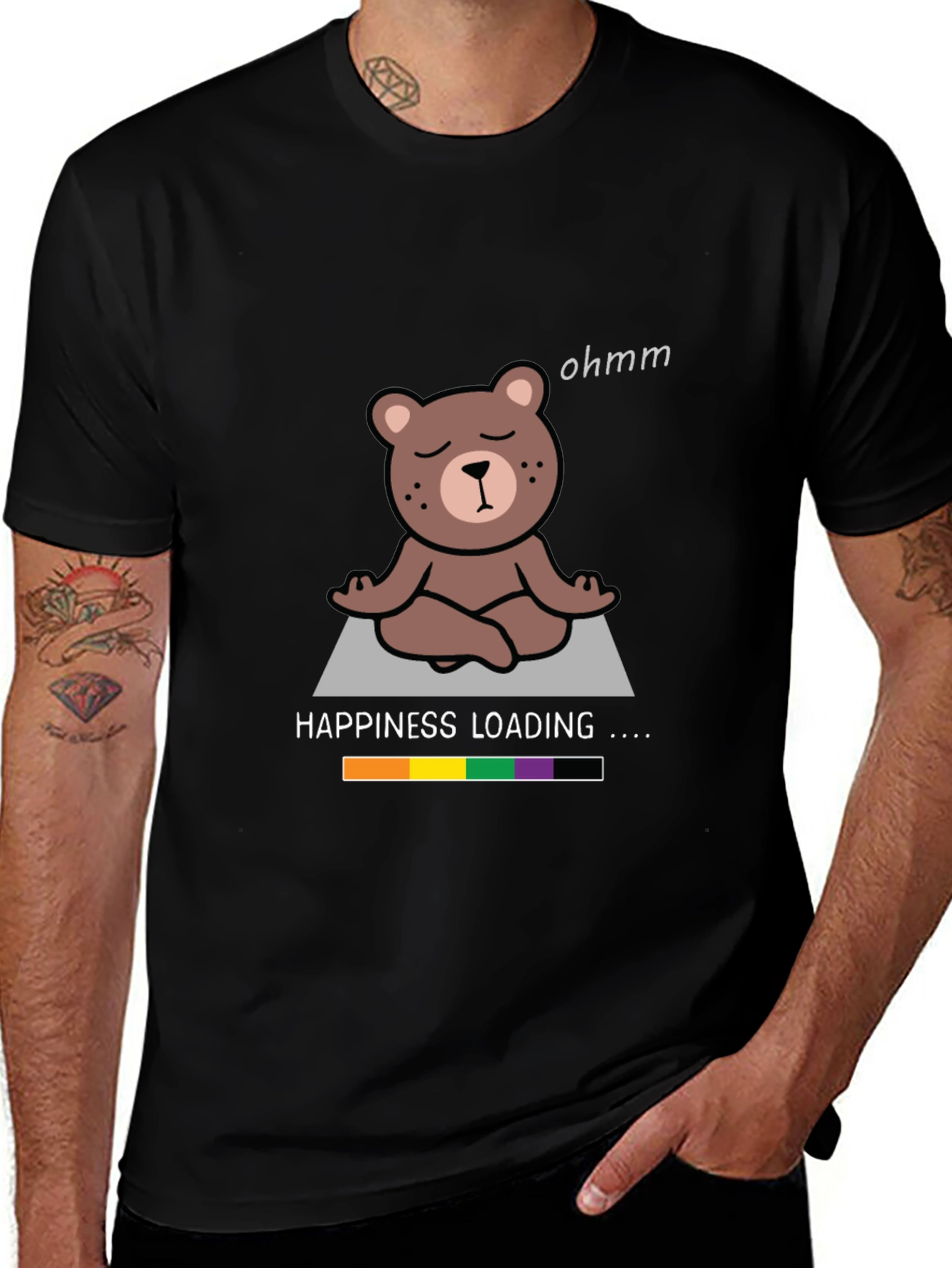 Variant 30 of Funny Yoga Bear Happiness Loading T-Shirt